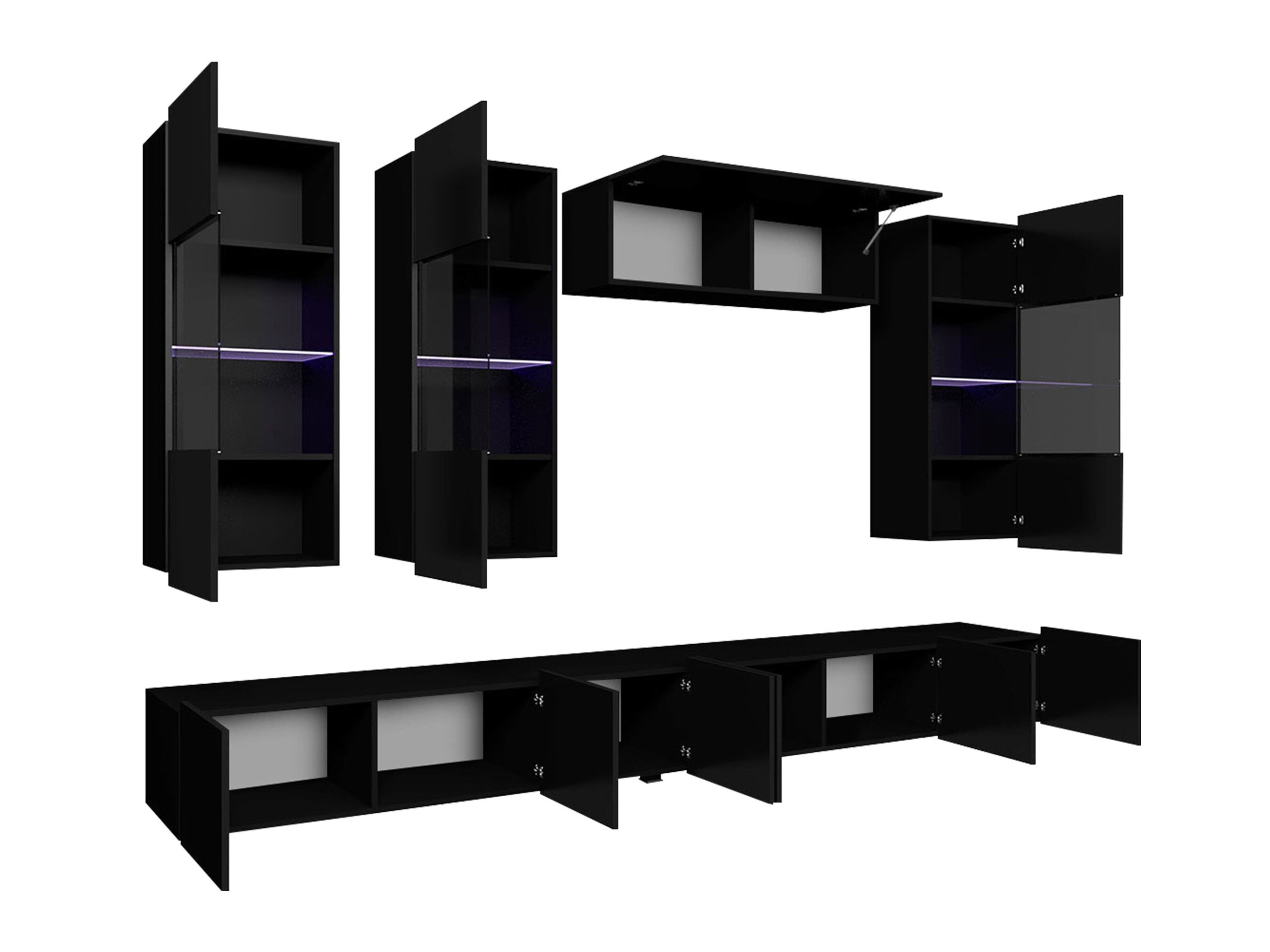 Stuemøbelsæt Remus V (Gylden eg + Hvid + Glansfuld hvid)