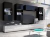 Stuemøbelsæt Remus V (Hvid + Glansfuld hvid + Sort + Blank sort)