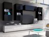 Stuemøbelsæt Remus V (Hvid + Glansfuld hvid + Sort + Blank sort)
