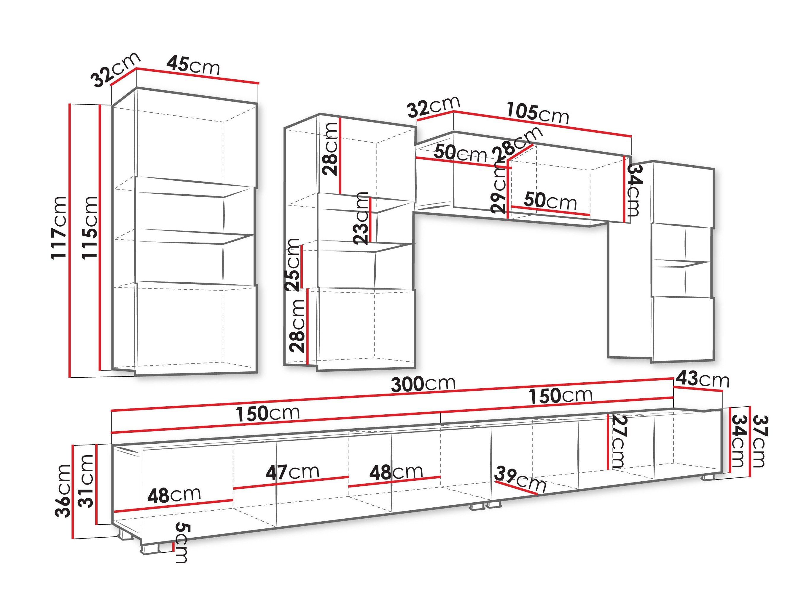 Stuemøbelsæt Remus V (Valnød)