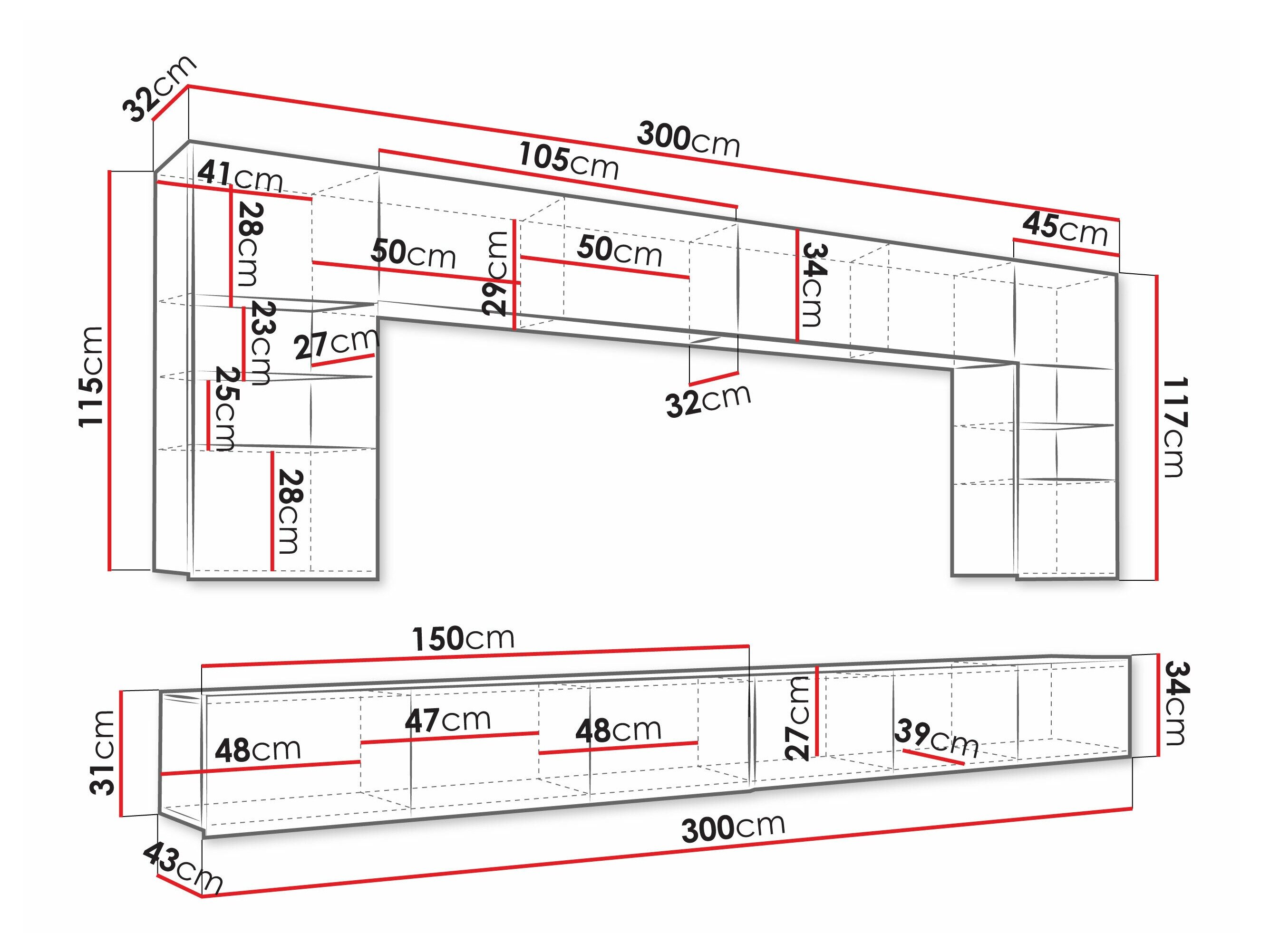 Stuemøbelsæt Tivdalu 105 (Gylden eg + Hvid + Glansfuld hvid)