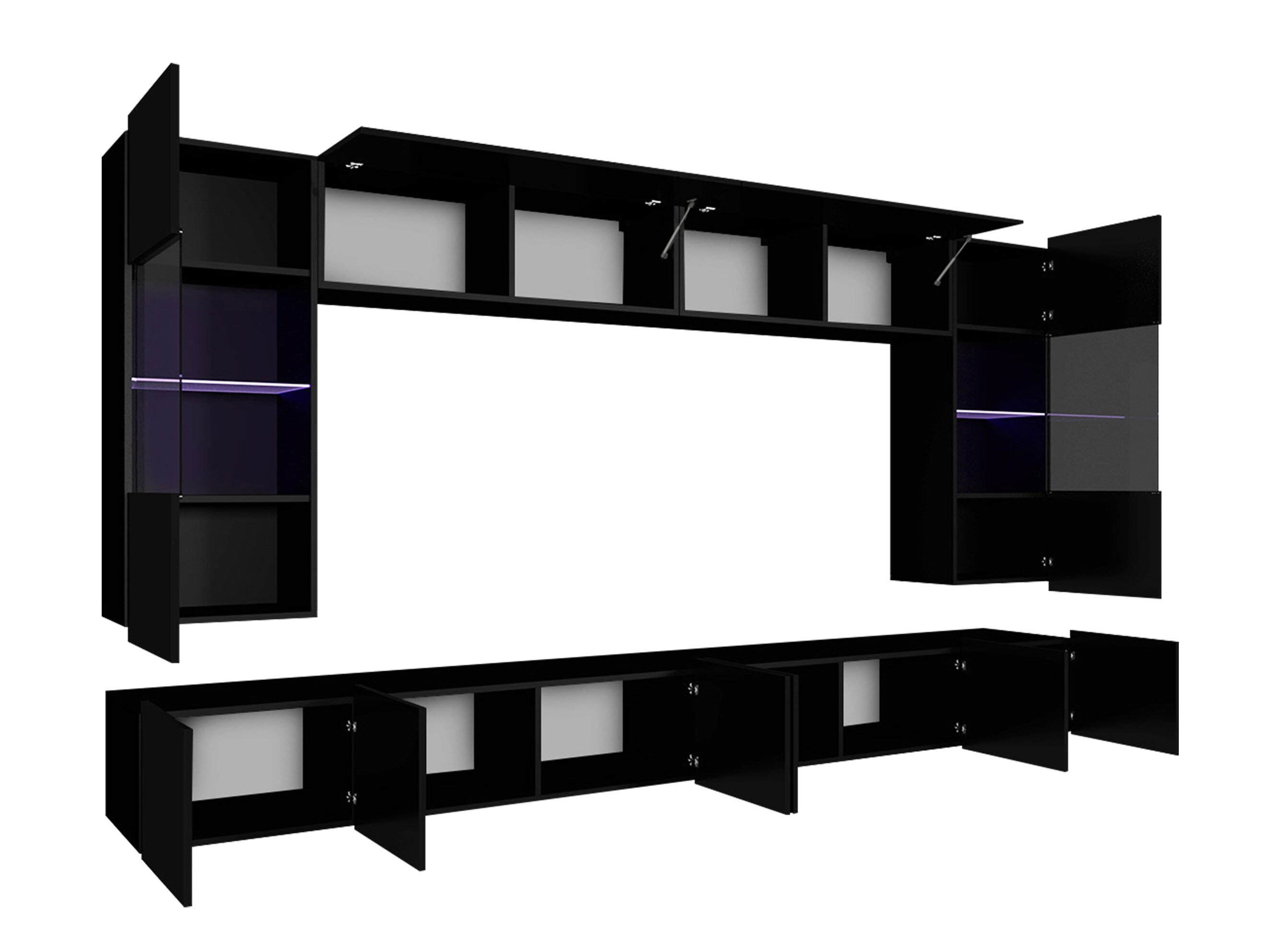 Stuemøbelsæt Tivdalu 105 (Gylden eg + Hvid + Glansfuld hvid)