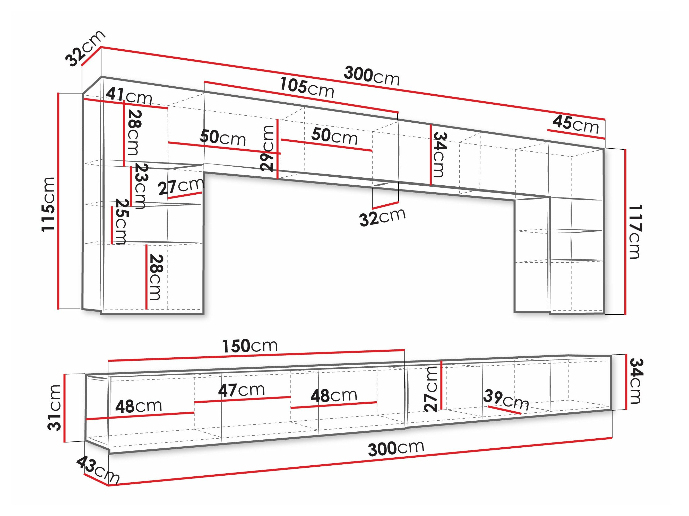 Stuemøbelsæt Tivdalu 105 (Hvid + Glansfuld hvid)