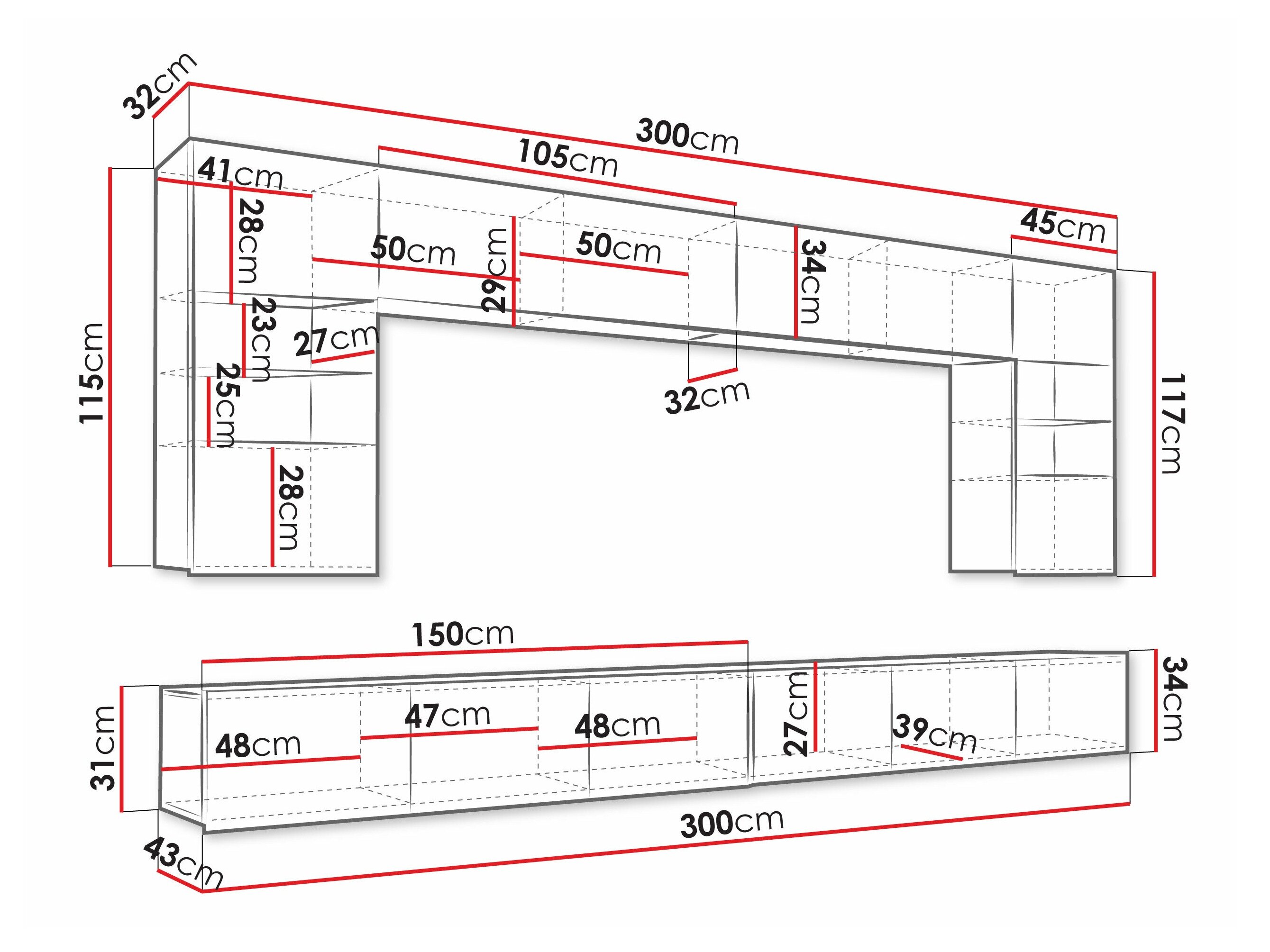 Stuemøbelsæt Tivdalu 105 (Sort + Blank sort)