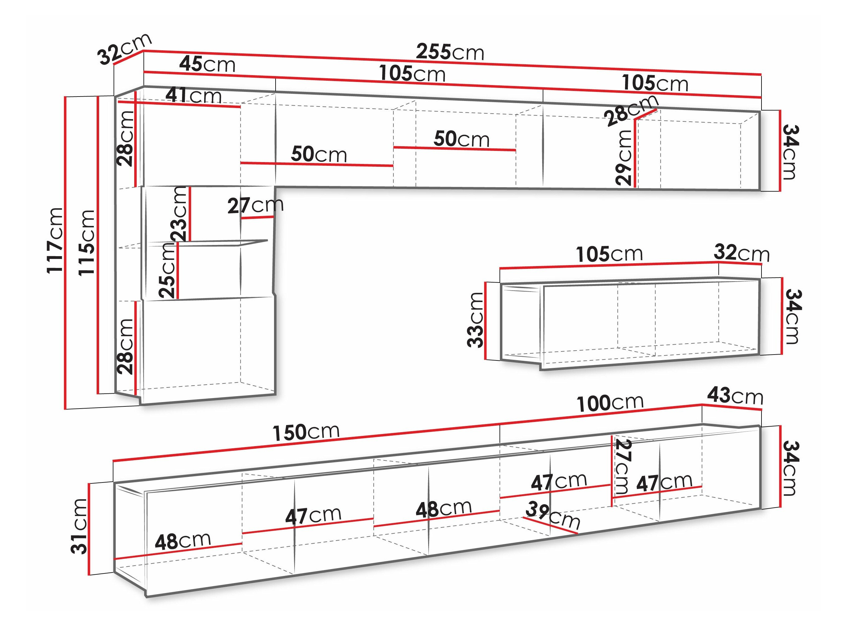 Stuemøbelsæt Tivdalu 108 (Sort + Blank sort)