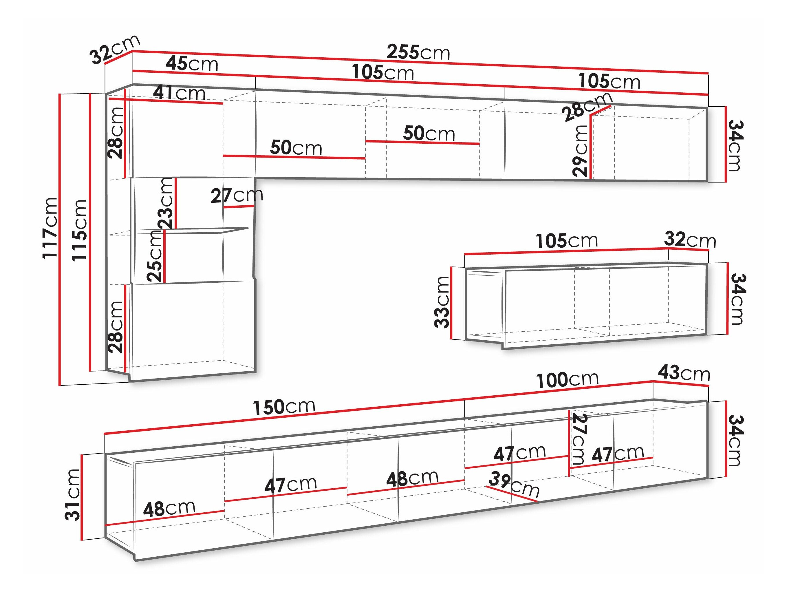 Stuemøbelsæt Tivdalu 108 (Sort + Blank sort)
