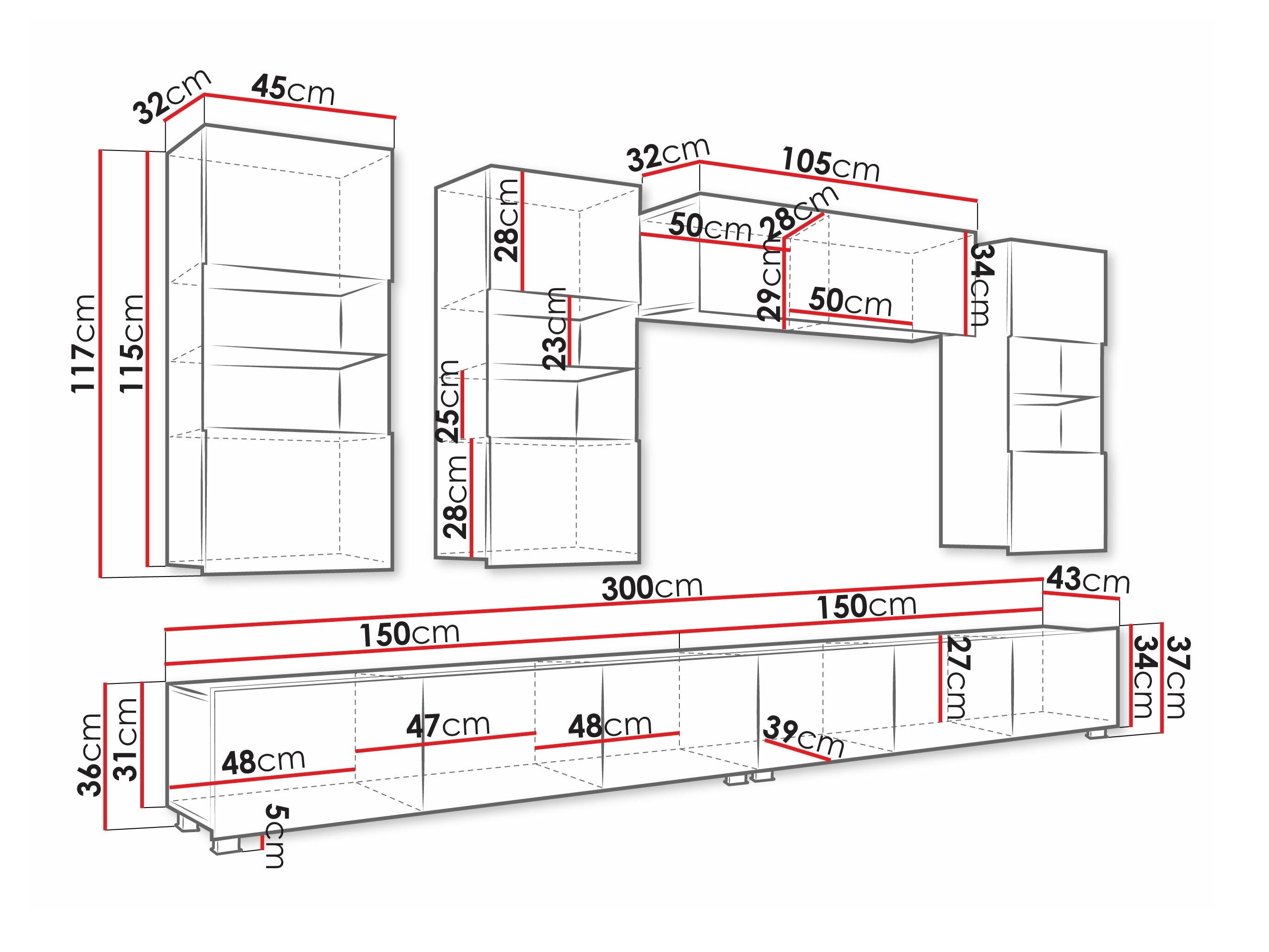 Stuemøbelsæt Tivdalu 109 (Gylden eg + Hvid + Glansfuld hvid)