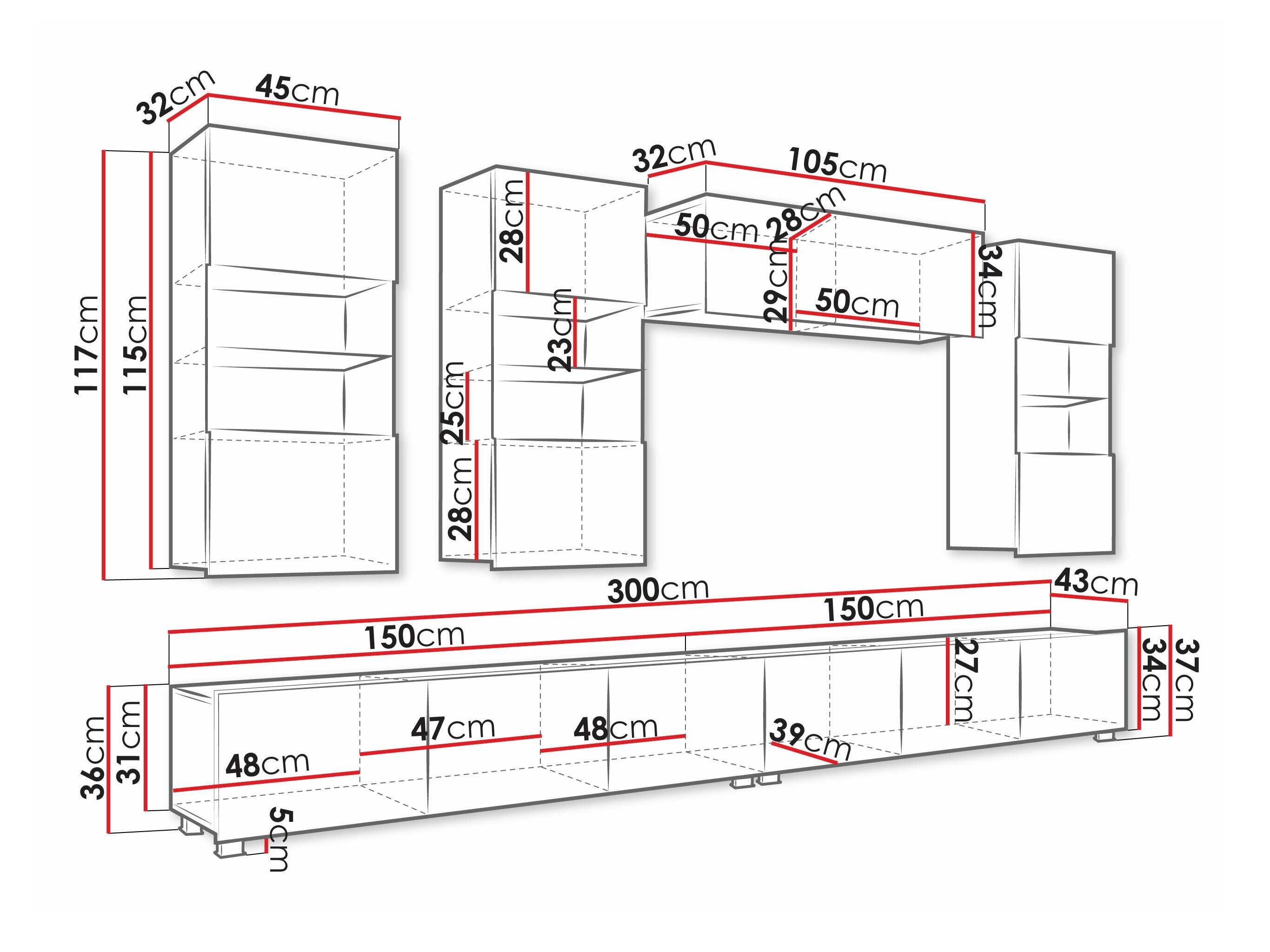 Stuemøbelsæt Tivdalu 109 (Hvid + Glansfuld hvid)