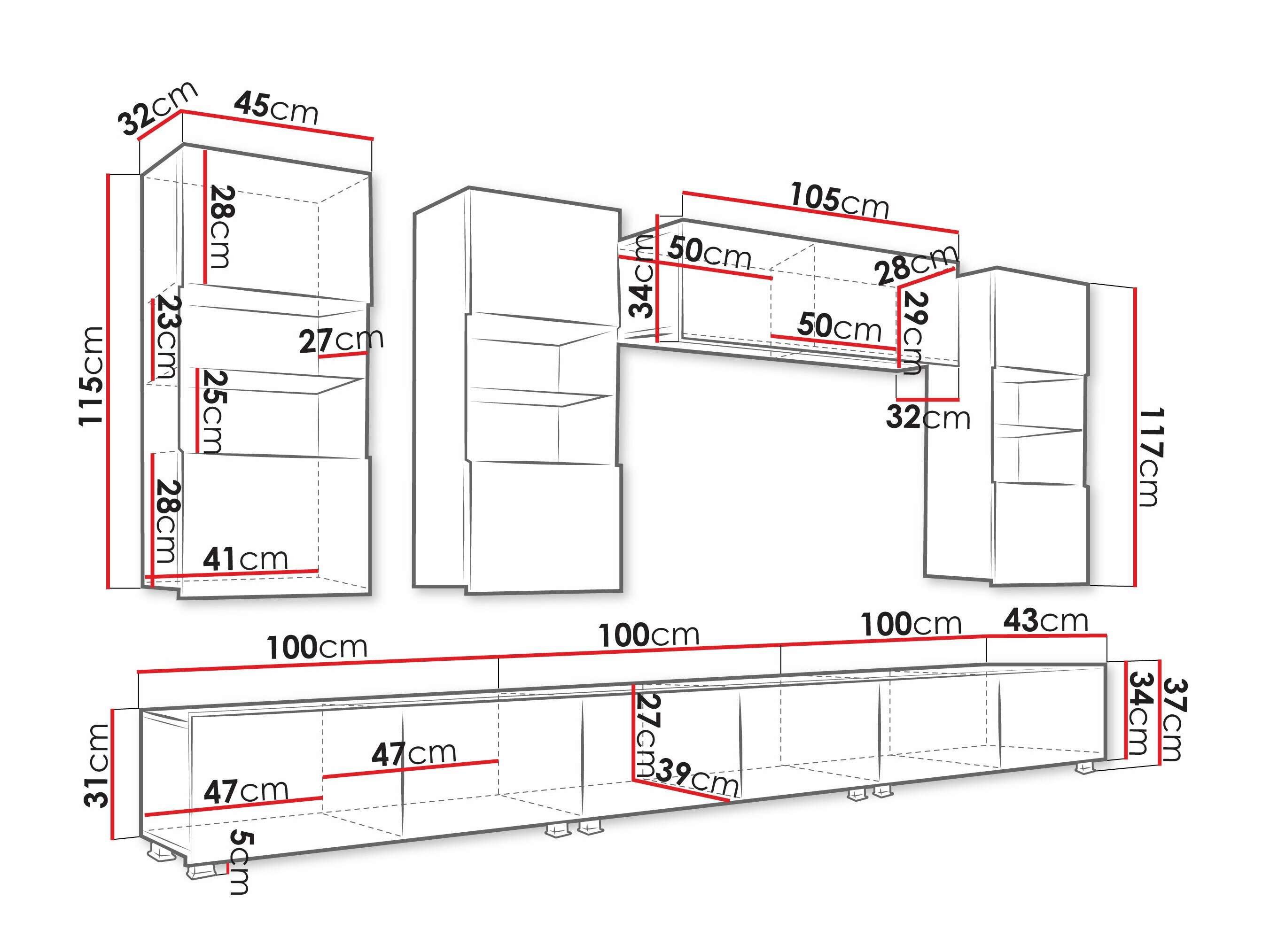 Stuemøbelsæt Remus XI (Sort + Blank sort)