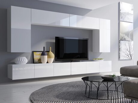 Stuemøbelsæt Remus XIII (Hvid + Glansfuld hvid)