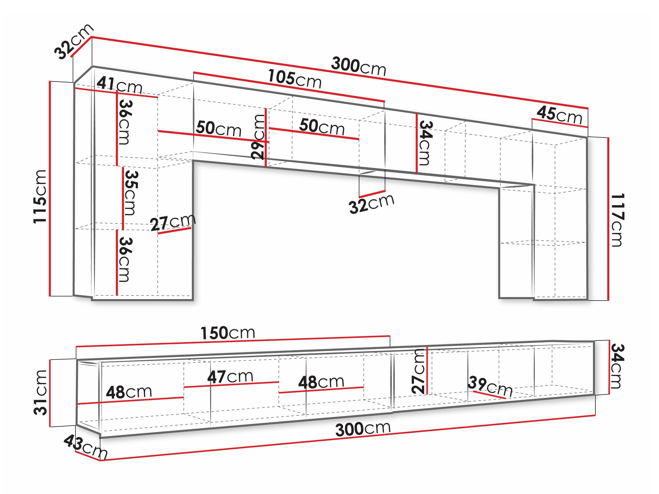 Stuemøbelsæt Remus XIII (Sort + Blank sort)