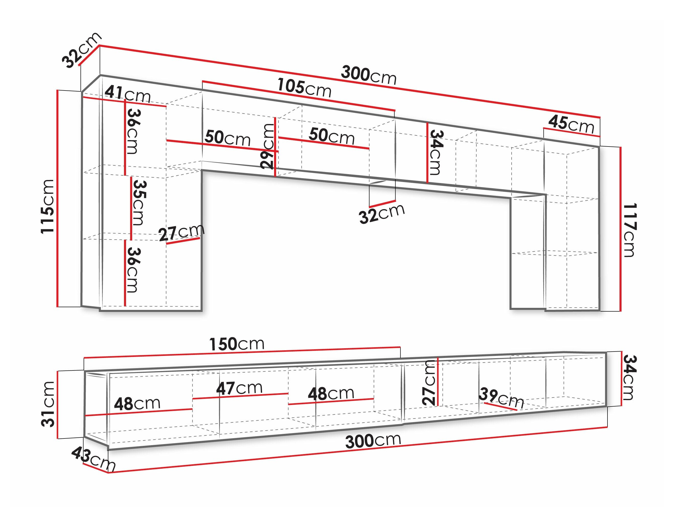 Stuemøbelsæt Tivdalu 135 (Sort + Blank sort + Hvid + Glansfuld hvid)