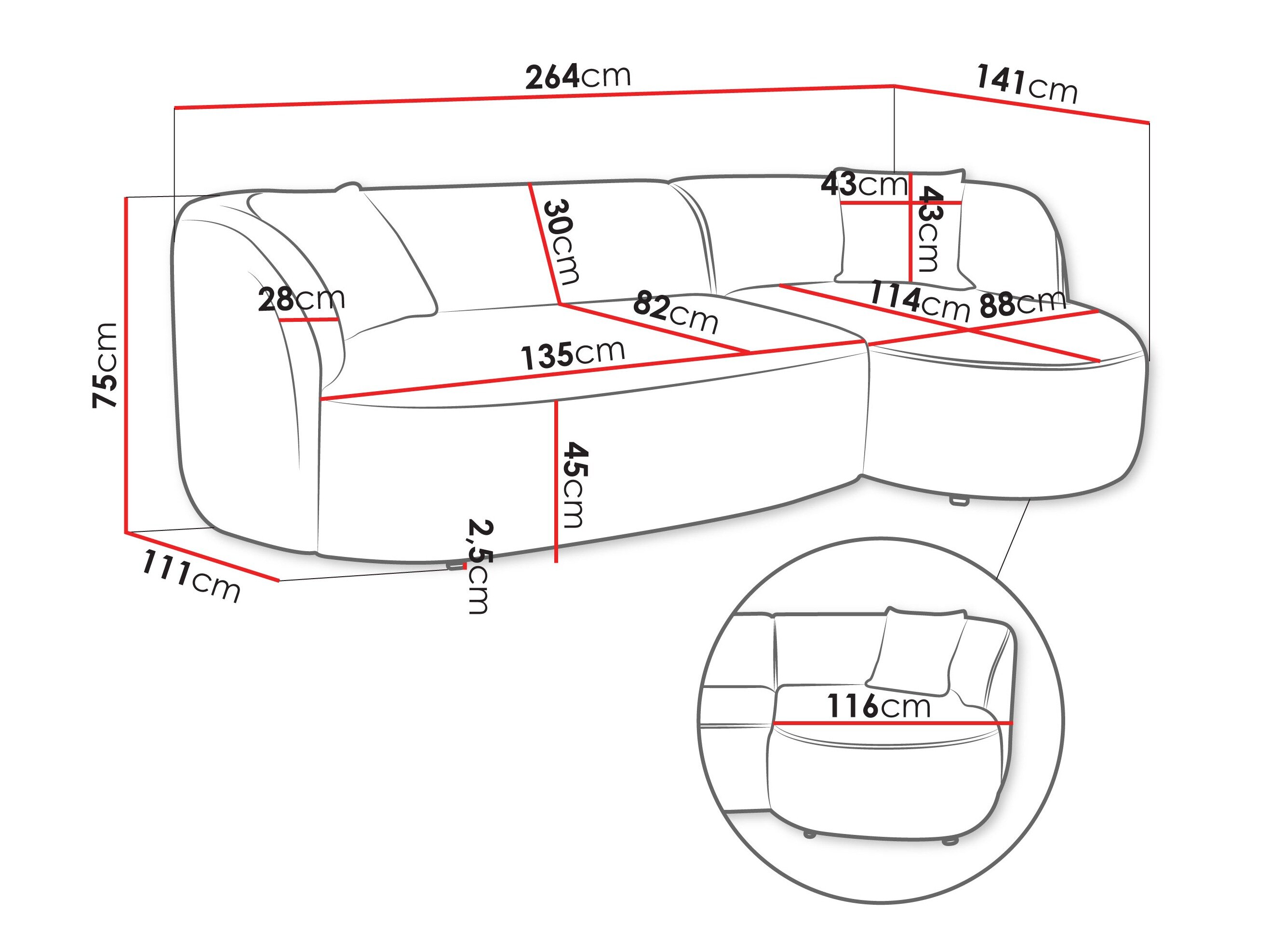 Hjørnesofa TrendyNest Gubor (Euphoria 01)