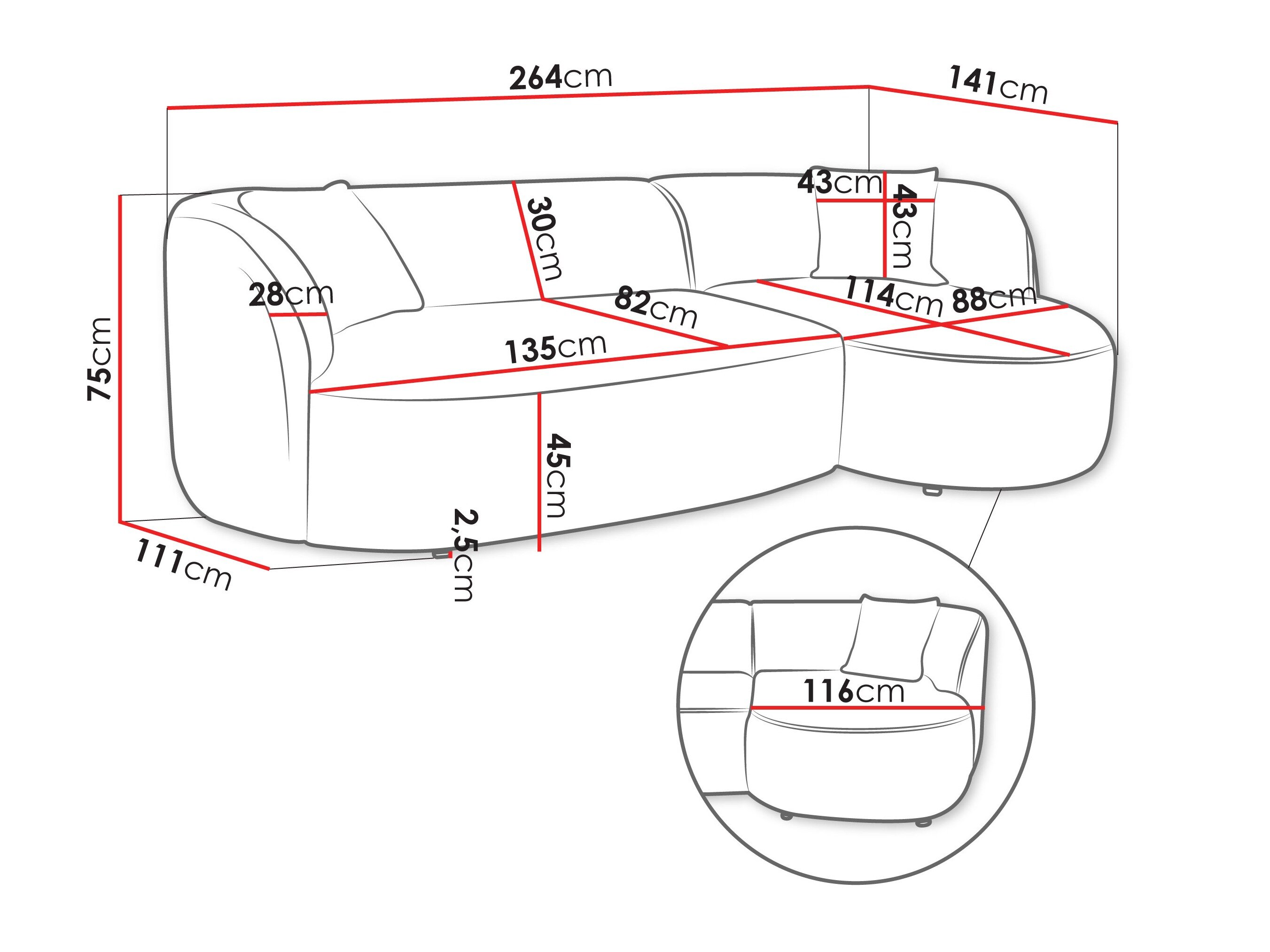 Hjørnesofa TrendyNest Gubor (Euphoria 17)