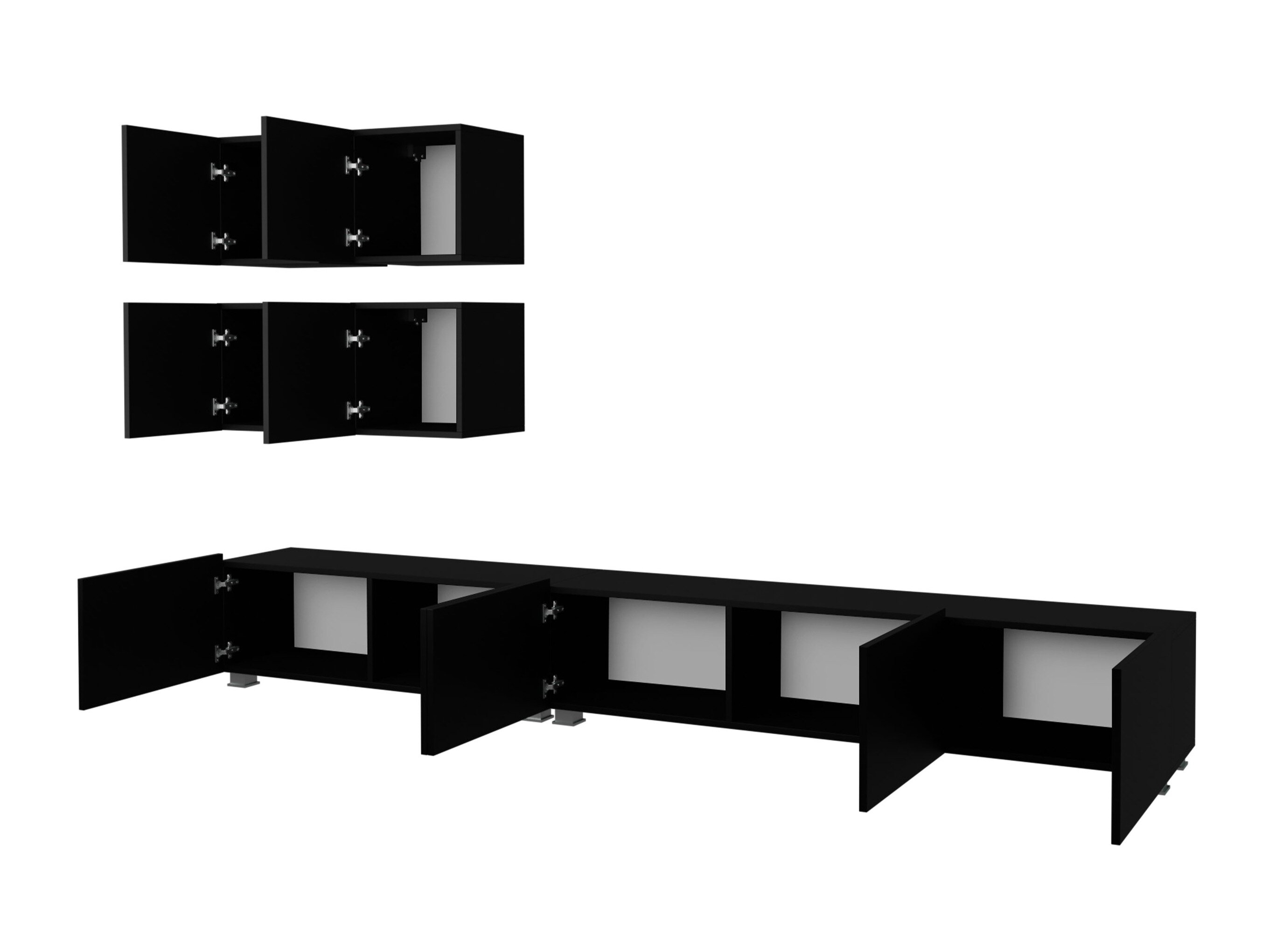 Stuemøbelsæt Remus XVIII (Gylden eg + Hvid + Glansfuld hvid)