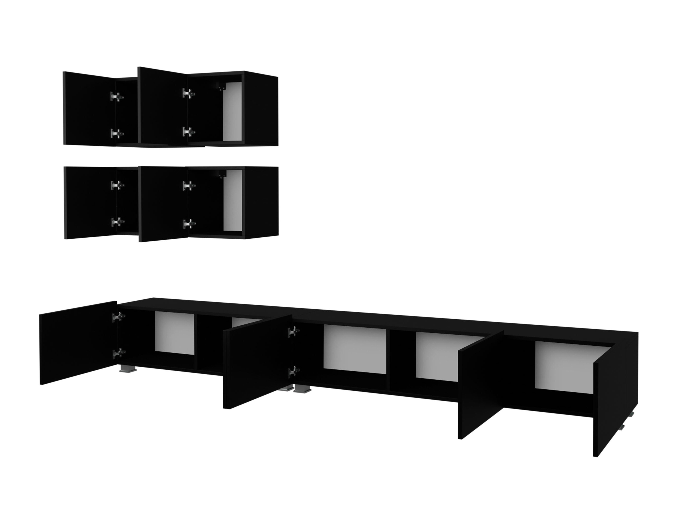 Stuemøbelsæt Remus XVIII (Hvid + Glansfuld hvid)