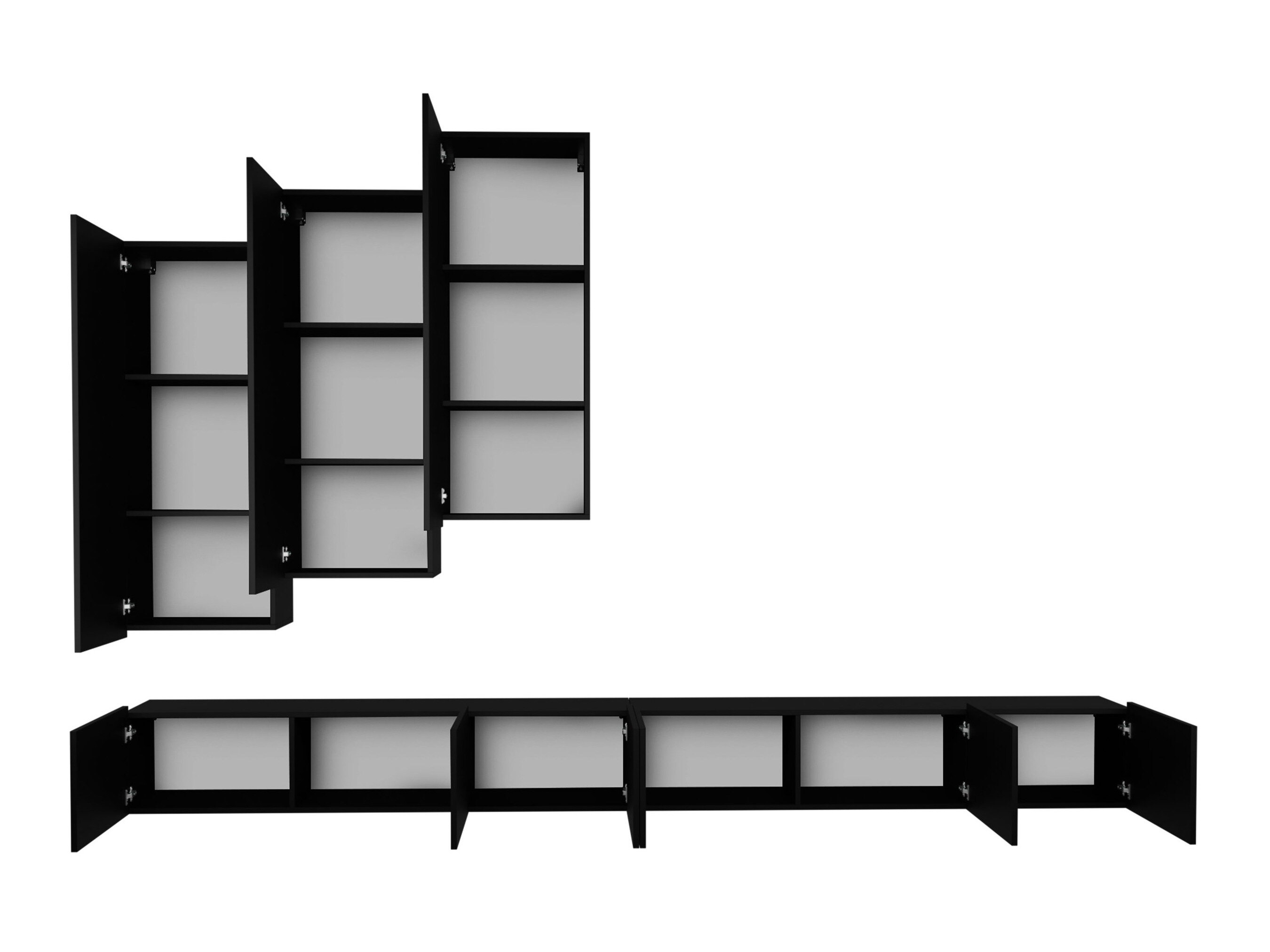 Stuemøbelsæt Remus XX (Hvid + Sort)