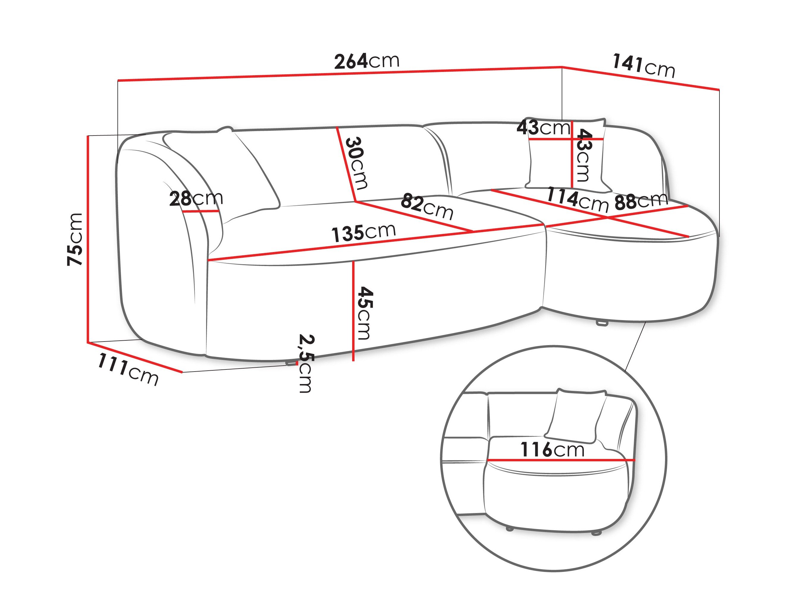 Hjørnesofa TrendyNest Gubor (Euphoria 10)