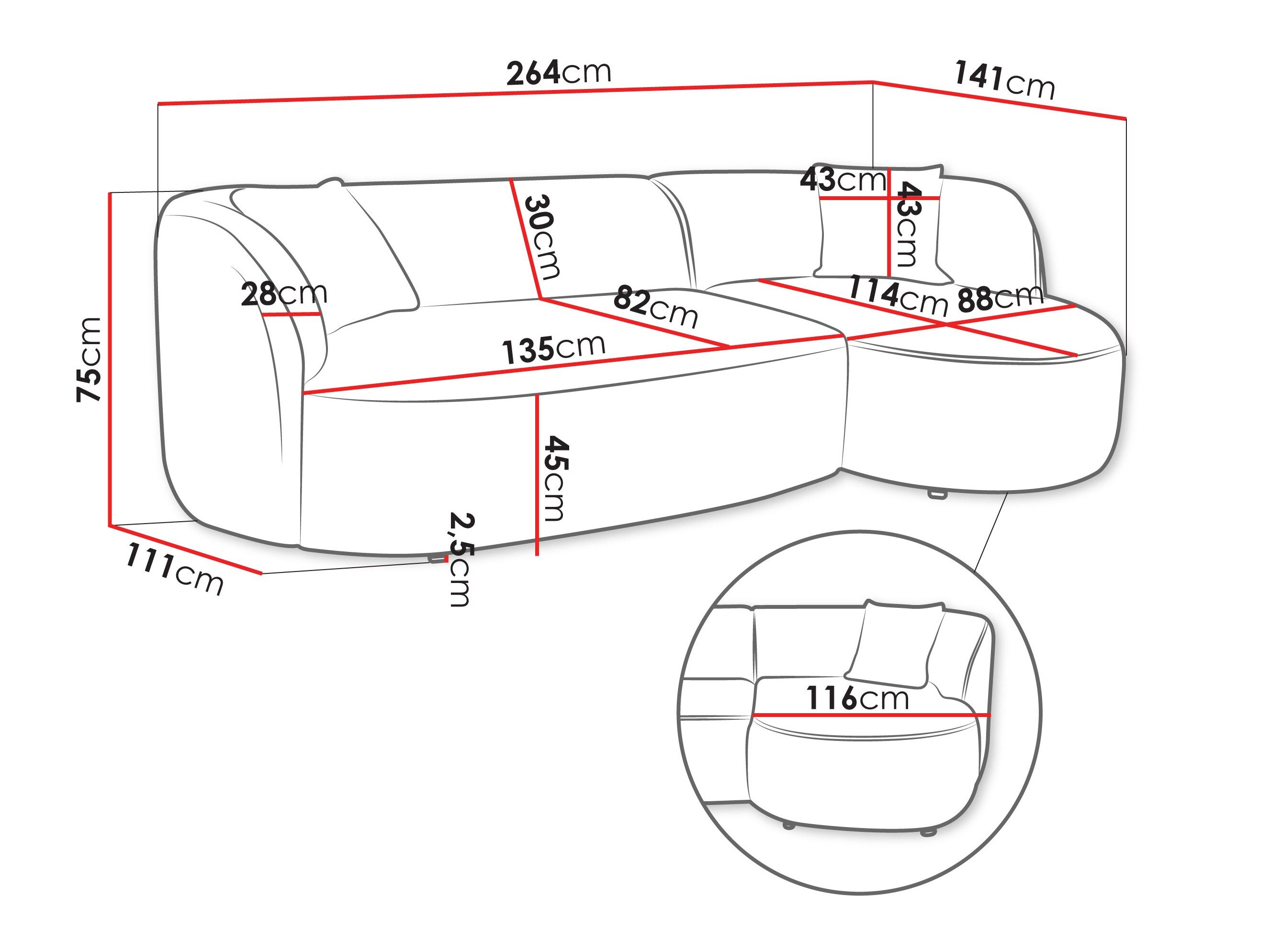Hjørnesofa TrendyNest Gubor (Euphoria 10)