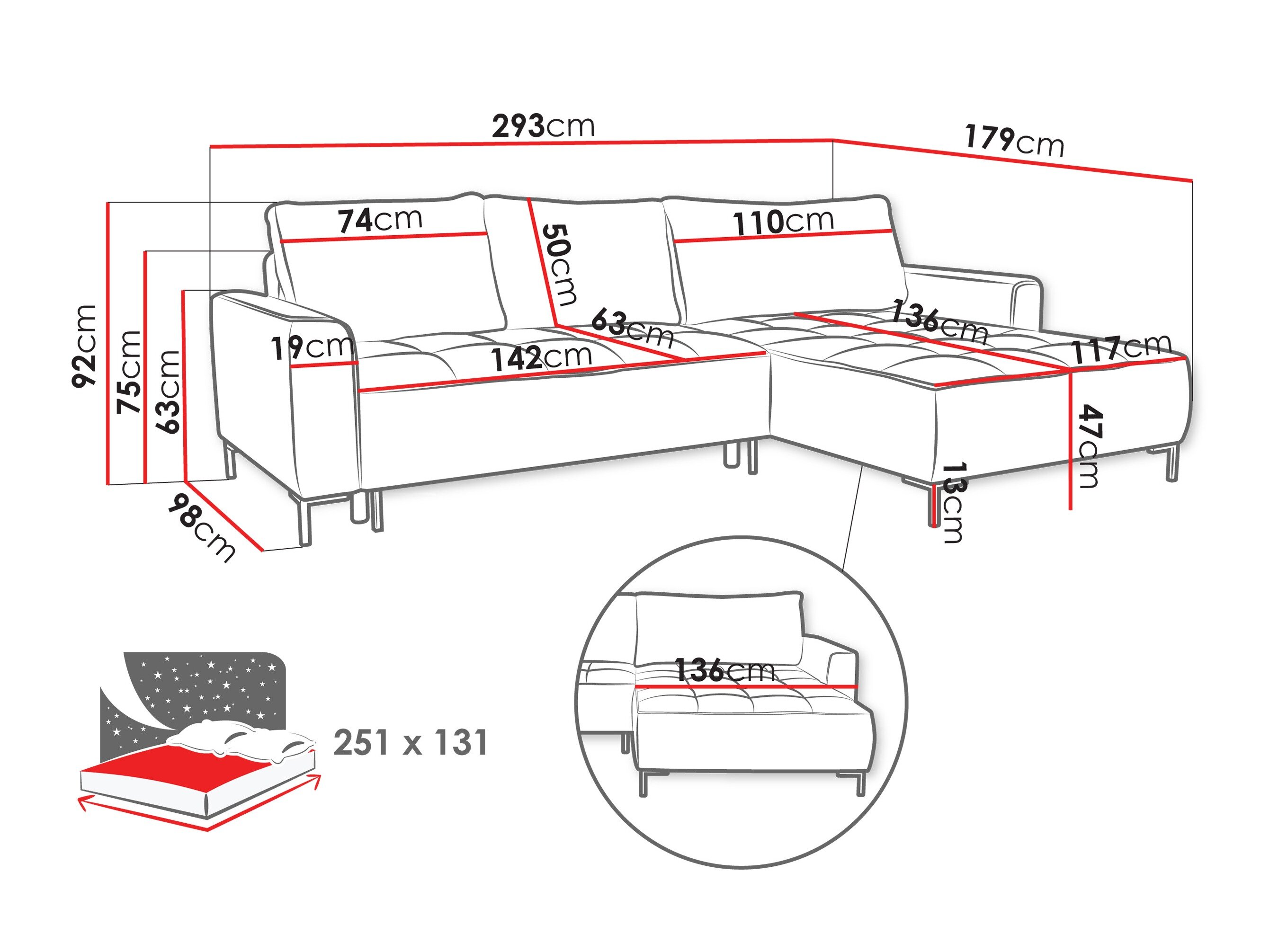 Hjørnesofa TrendyNest 124 (Genesis 02)