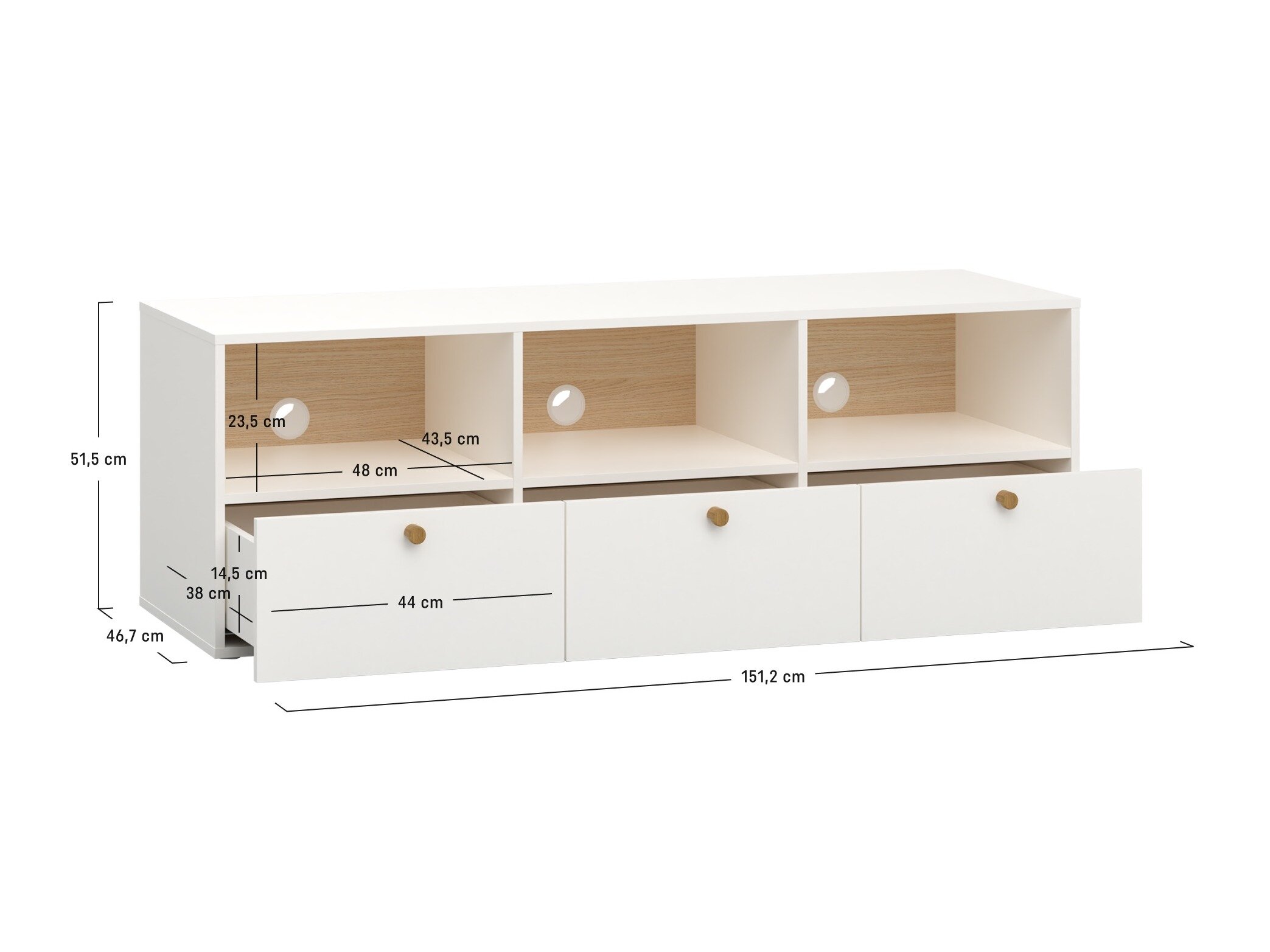 TV stol Tornolo 125 (Bijela + Siva)