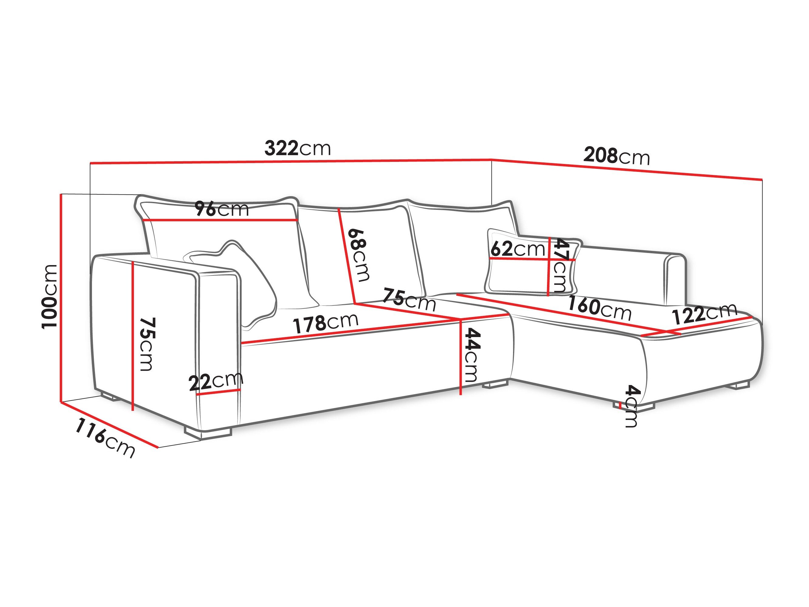 Hjørnesofa TrendyNest 125 (Tilia 100)