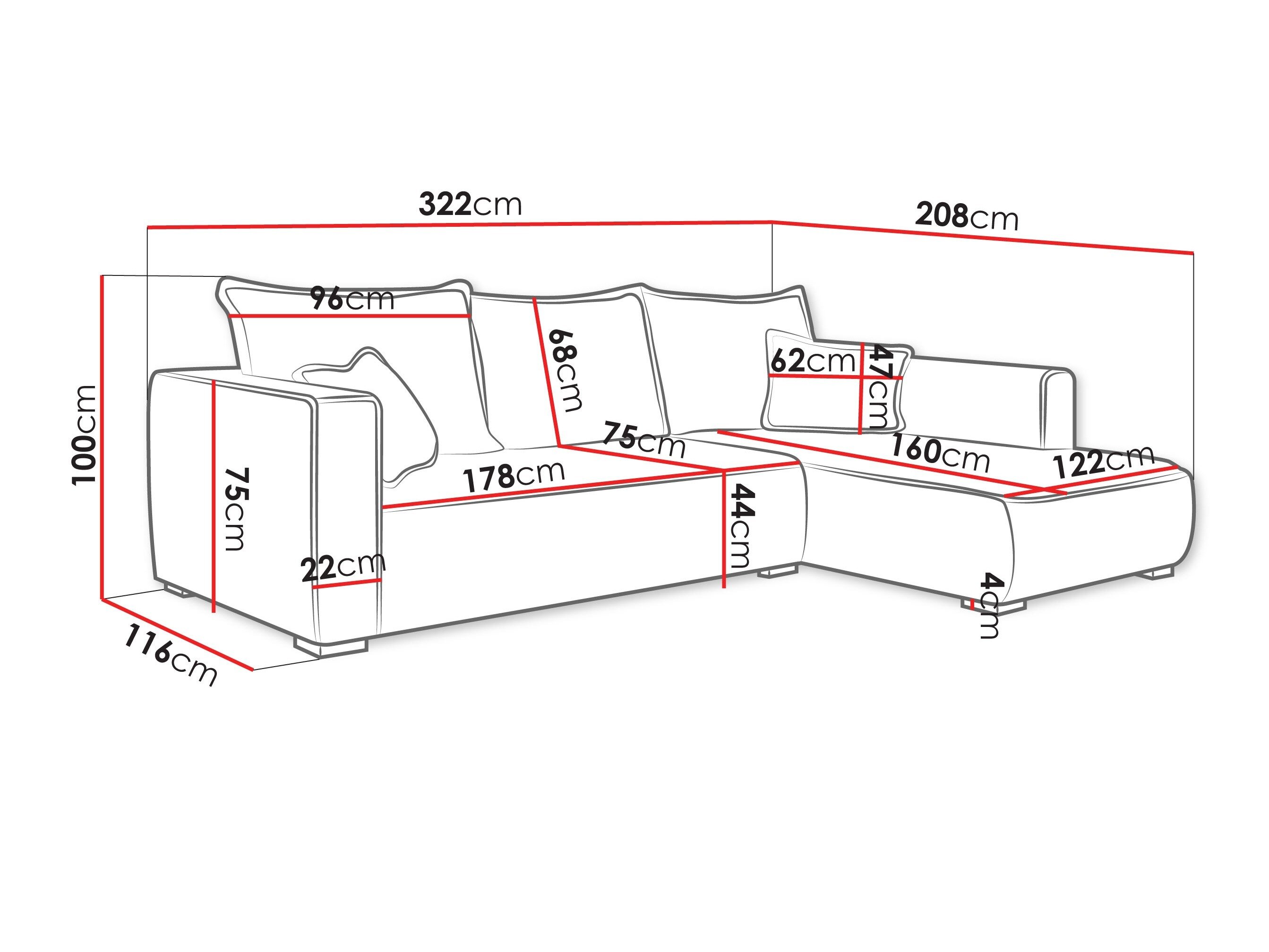 Hjørnesofa TrendyNest 125 (Tilia 100)