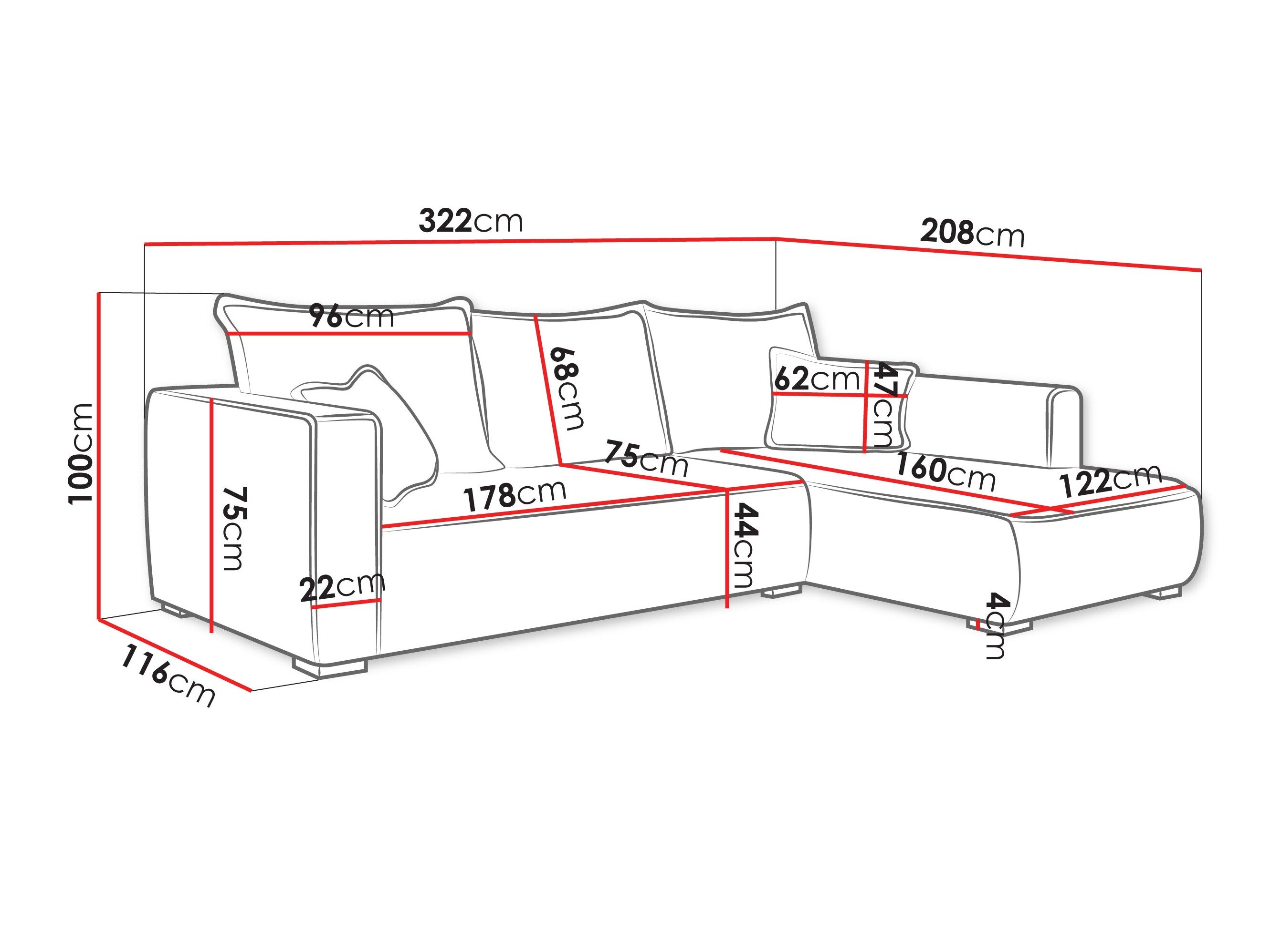 Hjørnesofa TrendyNest 125 (Tilia 11)