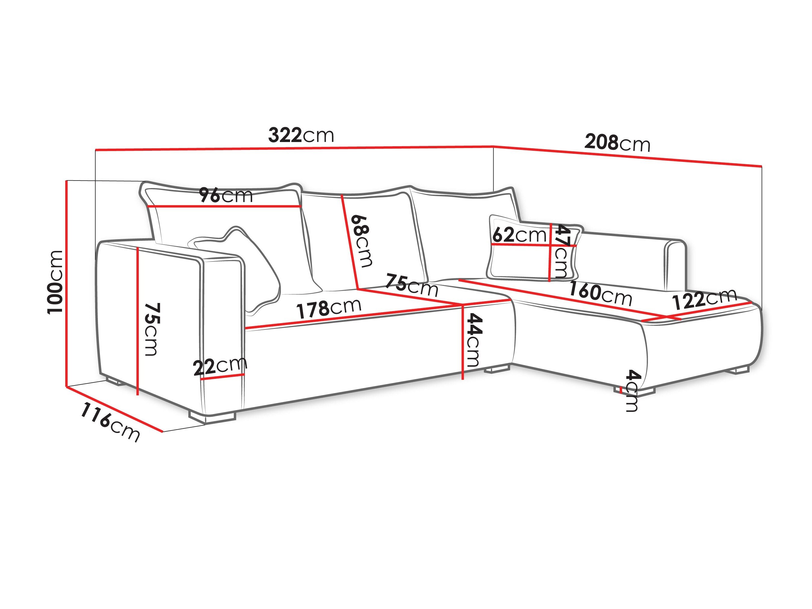Hjørnesofa TrendyNest 125 (Tilia 86)