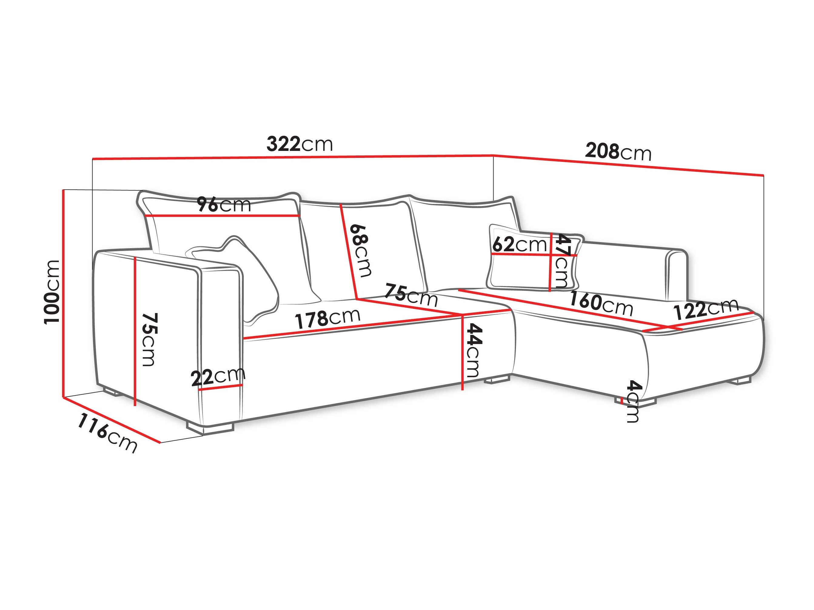 Hjørnesofa TrendyNest Circas (Tilia 39)