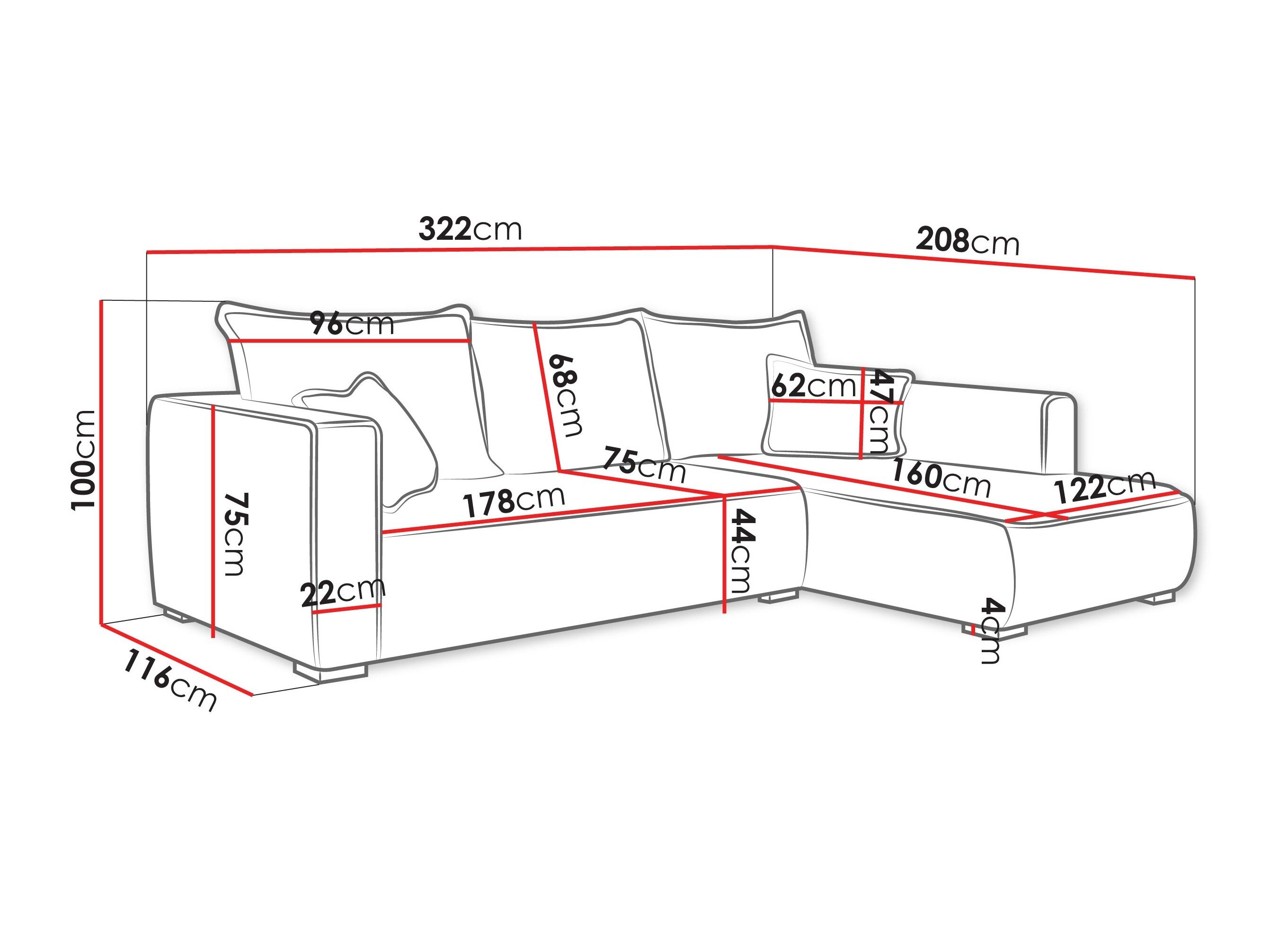 Hjørnesofa TrendyNest Circas (Tilia 86)