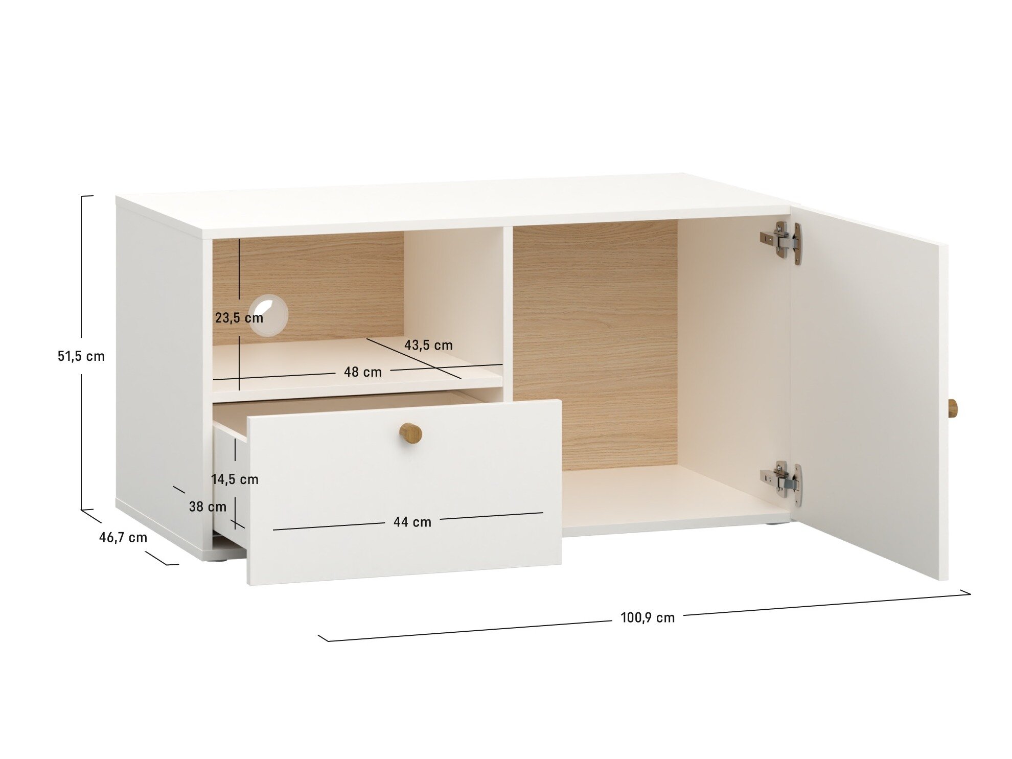 TV stol Tornolo 126 (Bijela + Siva)