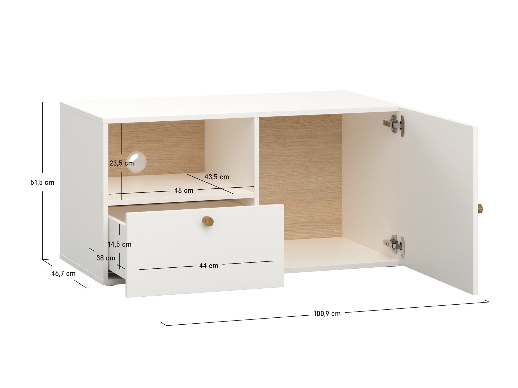 TV stol Tornolo 126 (Bijela + Siva)