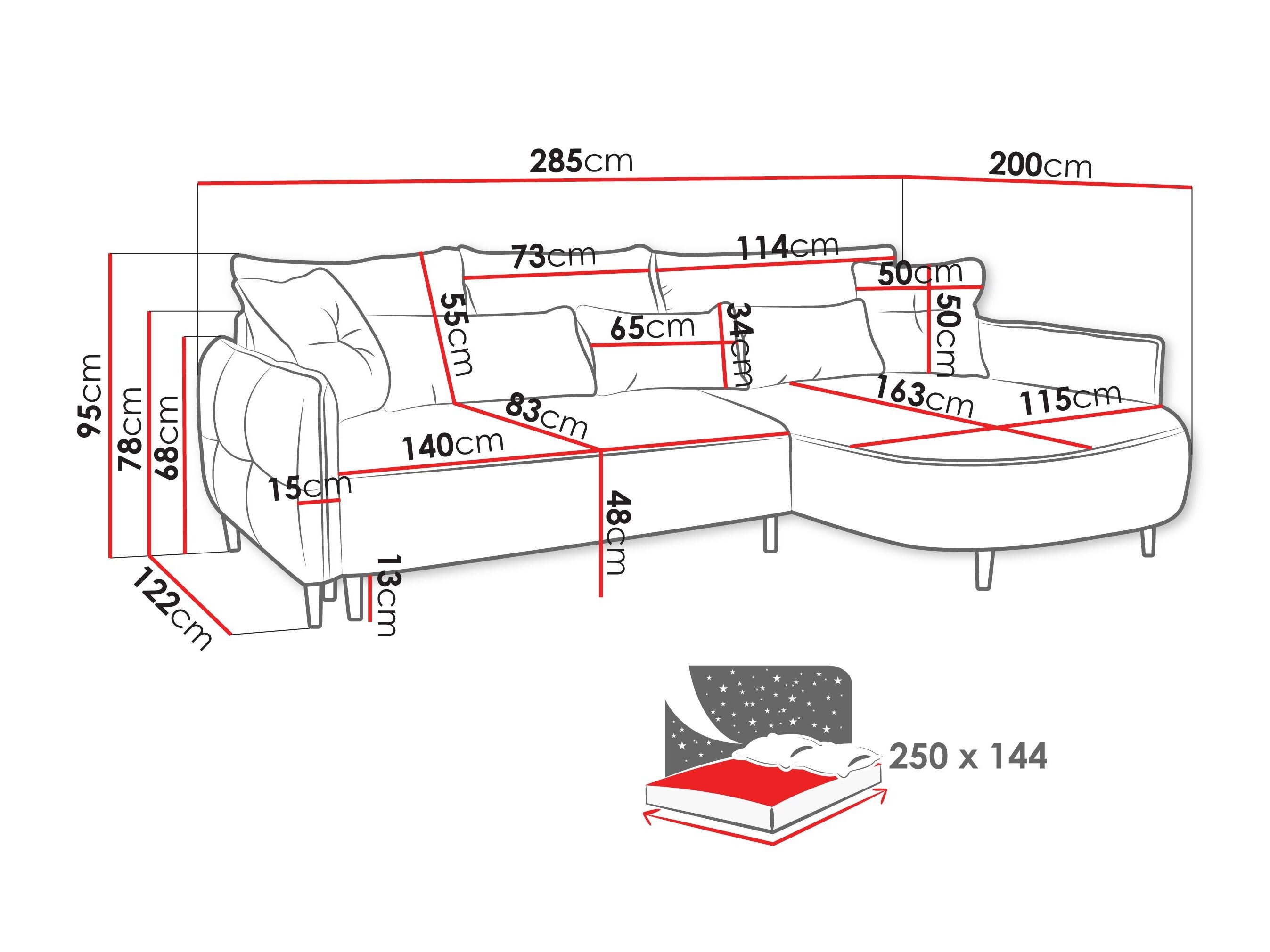 Hjørnesofa TrendyNest 126 (Glow 12)