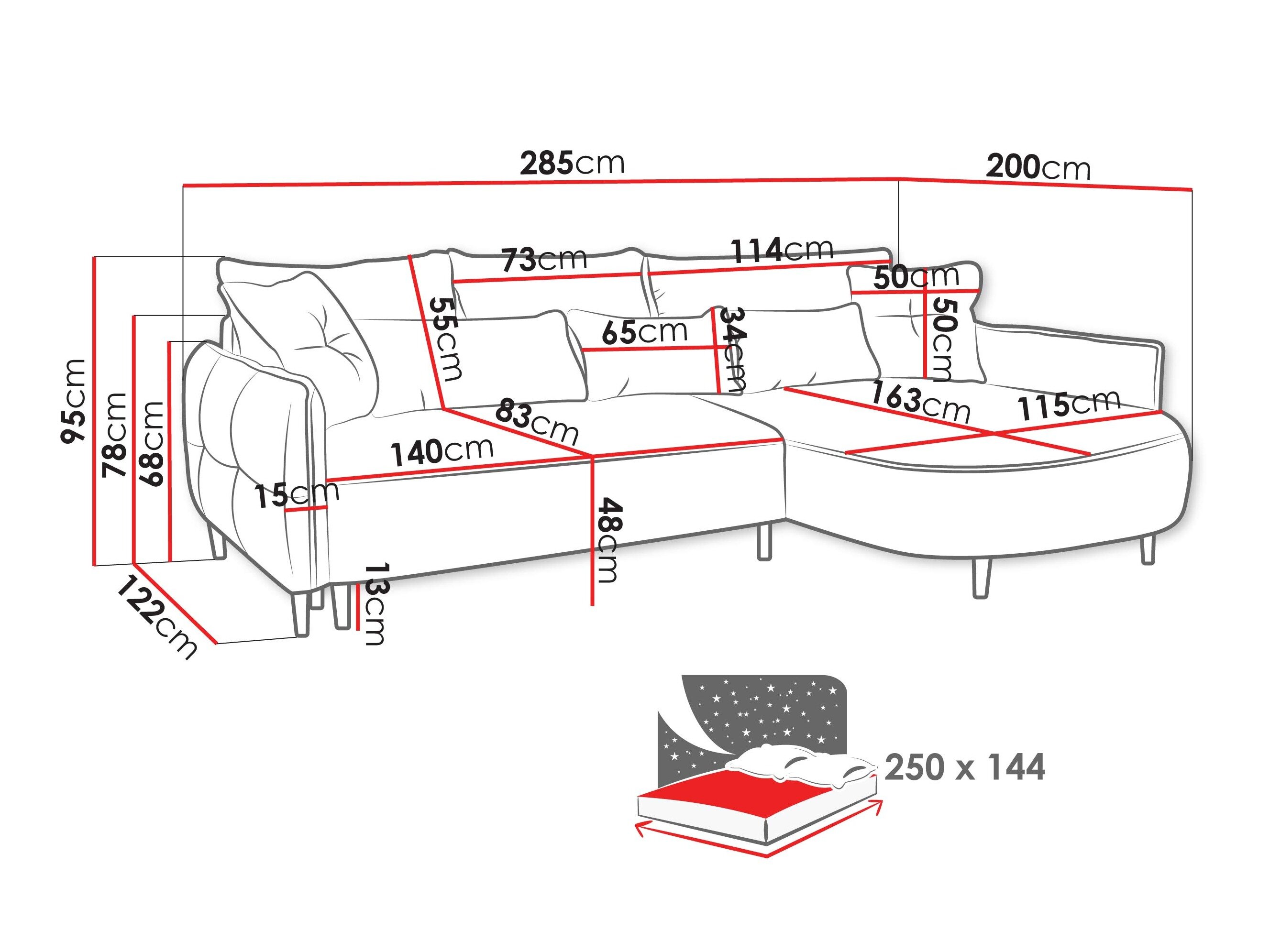 Hjørnesofa TrendyNest 126 (Glow 12)