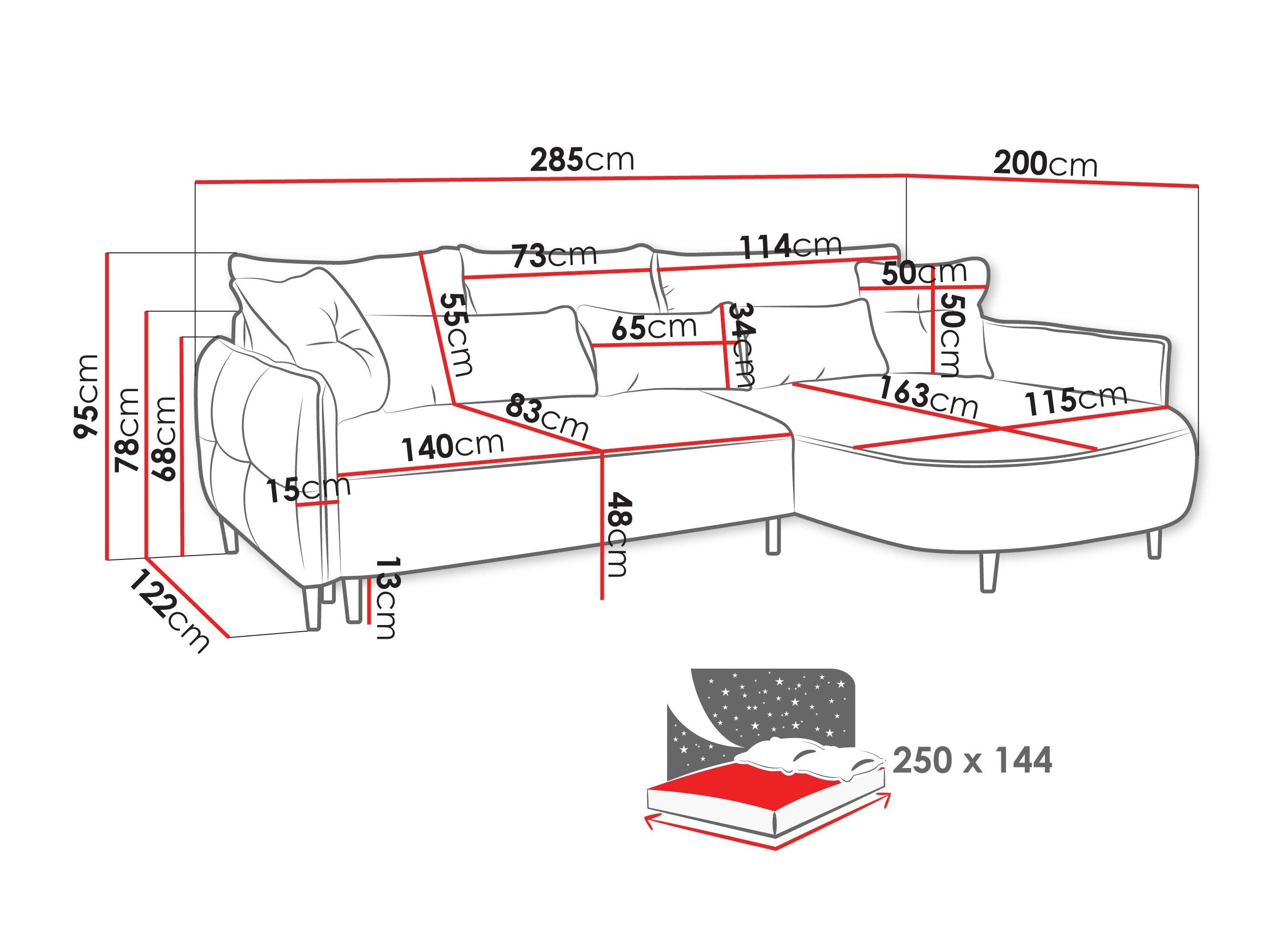 Hjørnesofa TrendyNest Prunal (Glow 05)