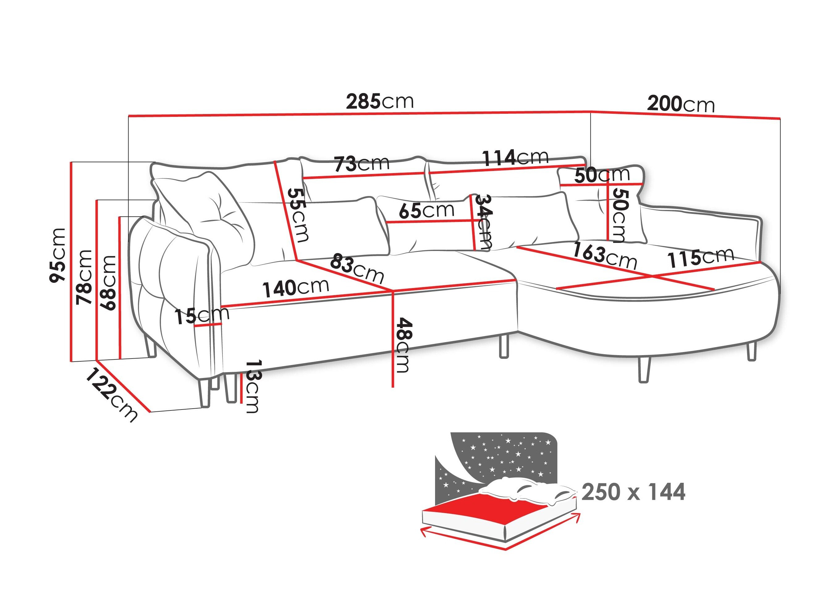 Hjørnesofa TrendyNest Prunal (Glow 07)