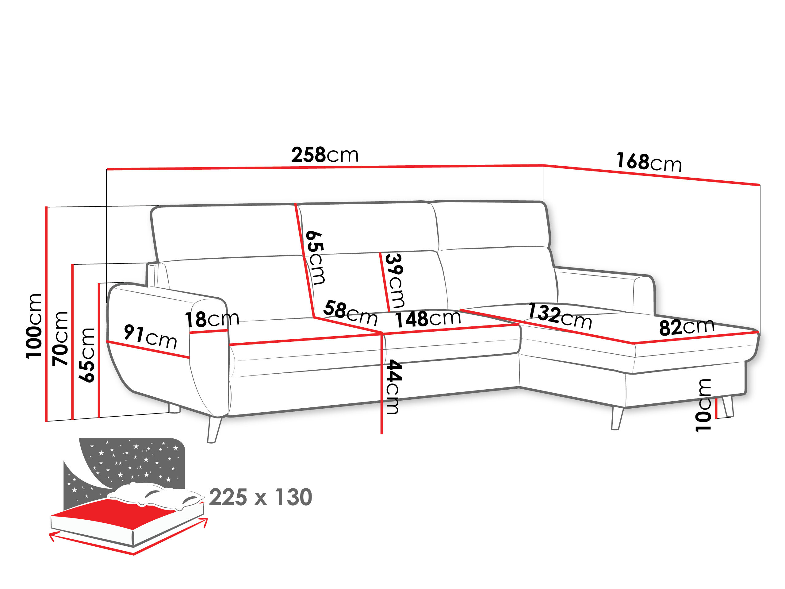 Hjørnesofa Temple 132 (Cruz 09)