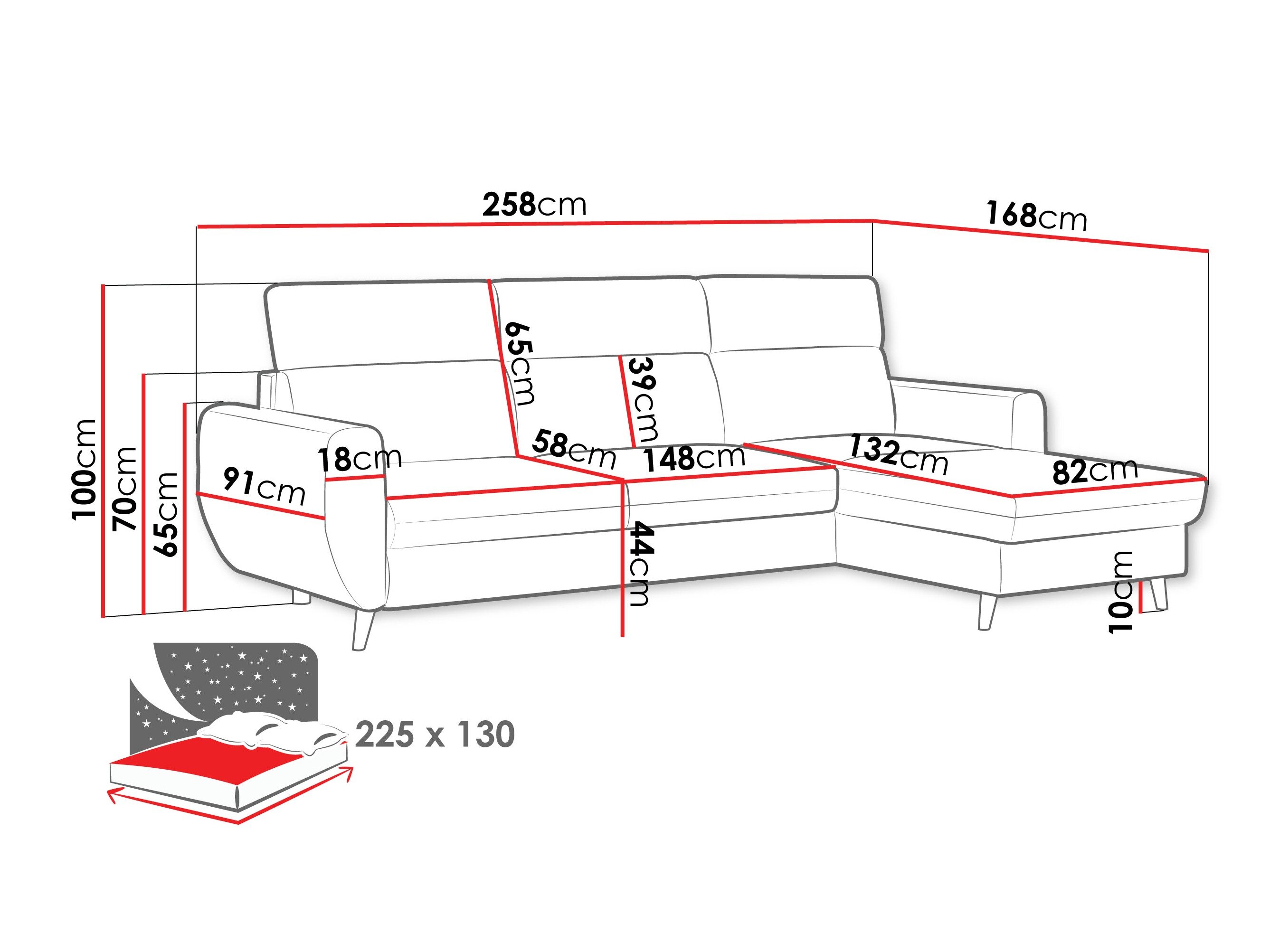 Hjørnesofa Temple 132 (Cruz 97)