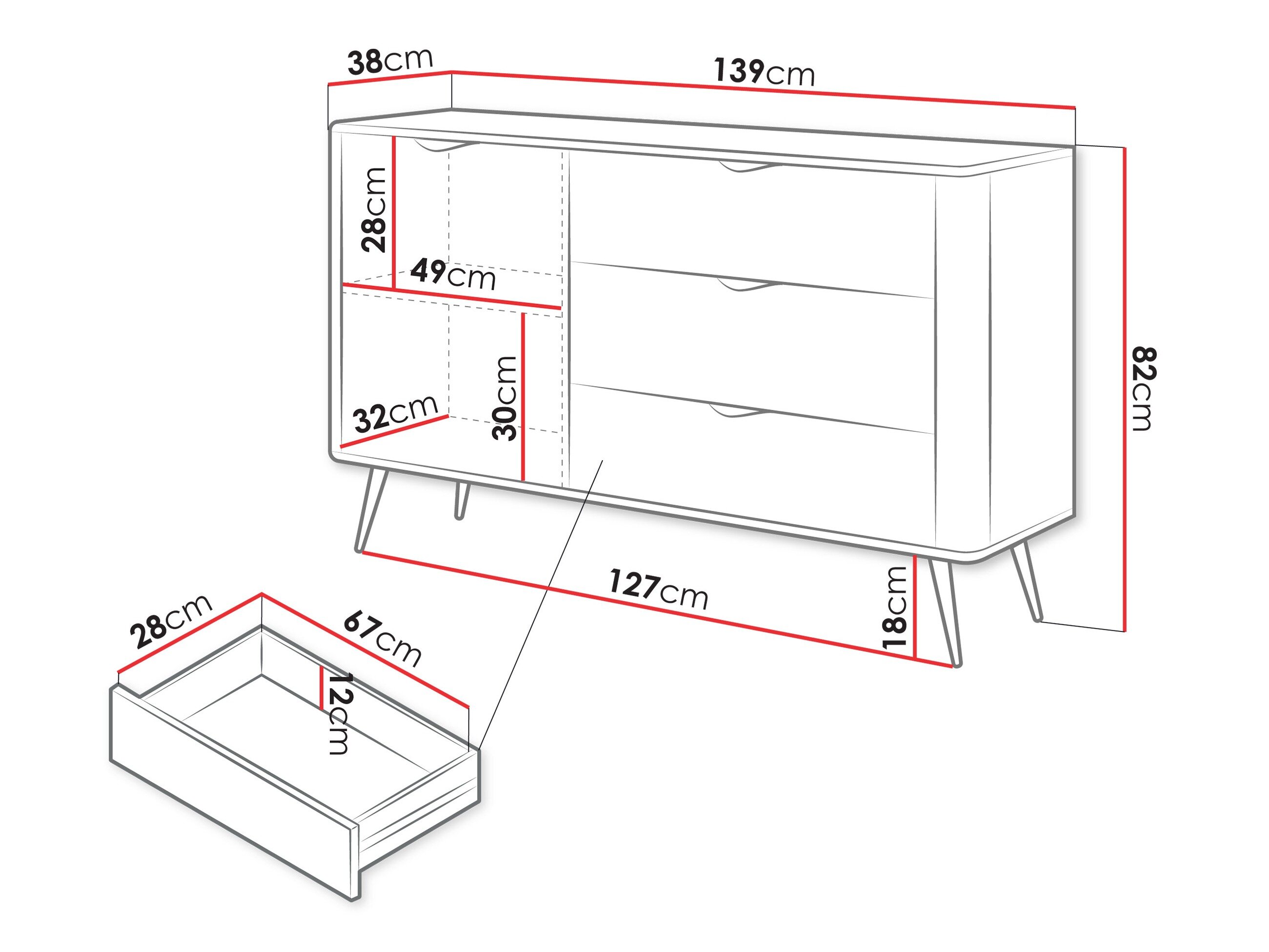 Kommode Lectum (Hvid)
