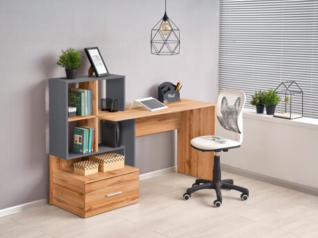Skrivebord Houston 826 (Wotan eg + Antracit)