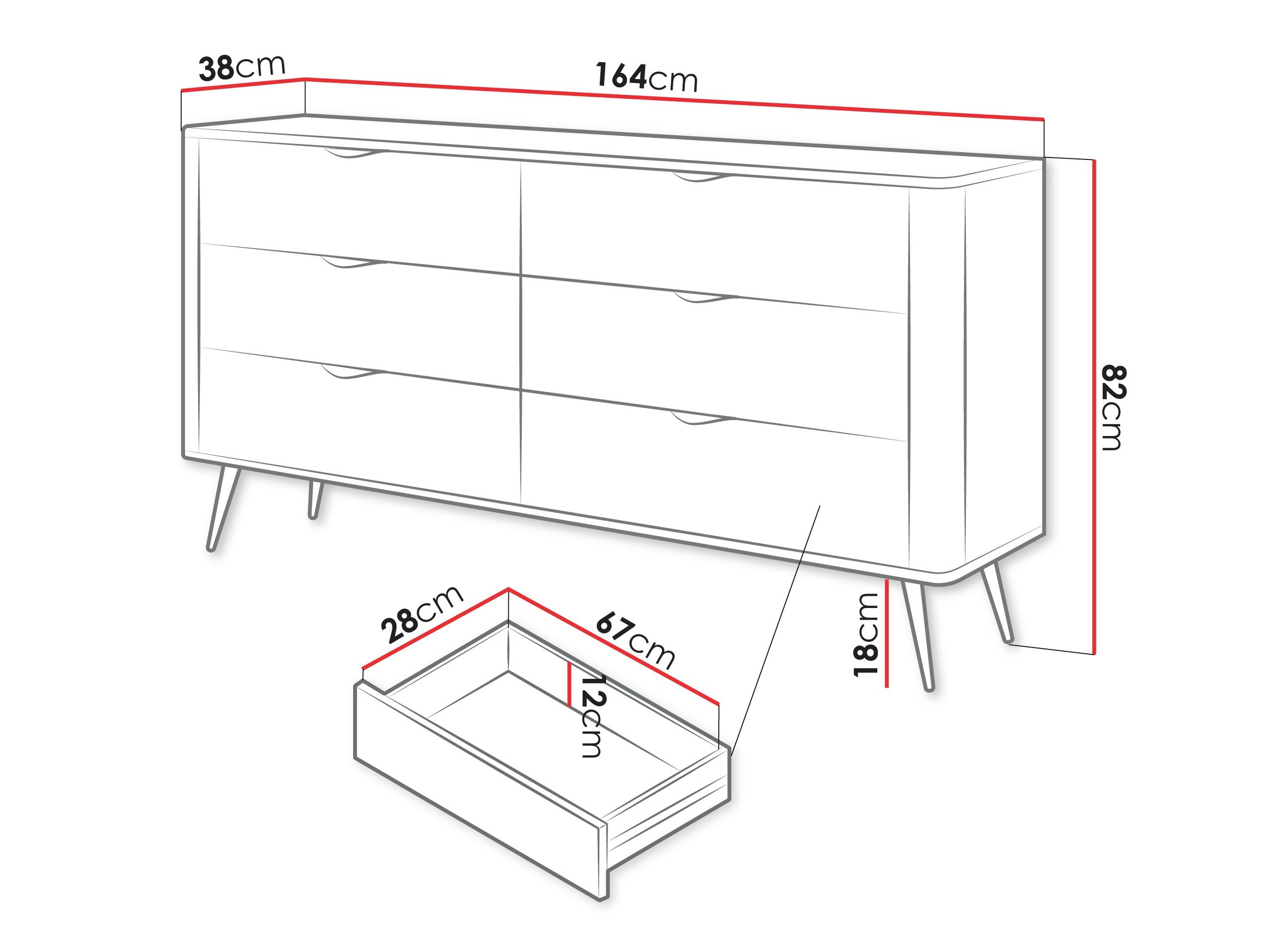 Kommode Lectum II (Grafit)
