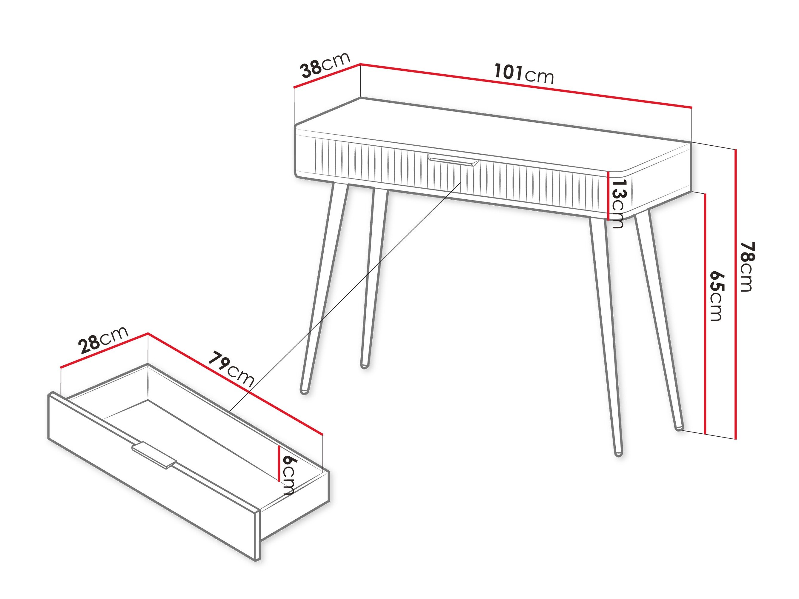 Konsolbord Lectum (Beige)