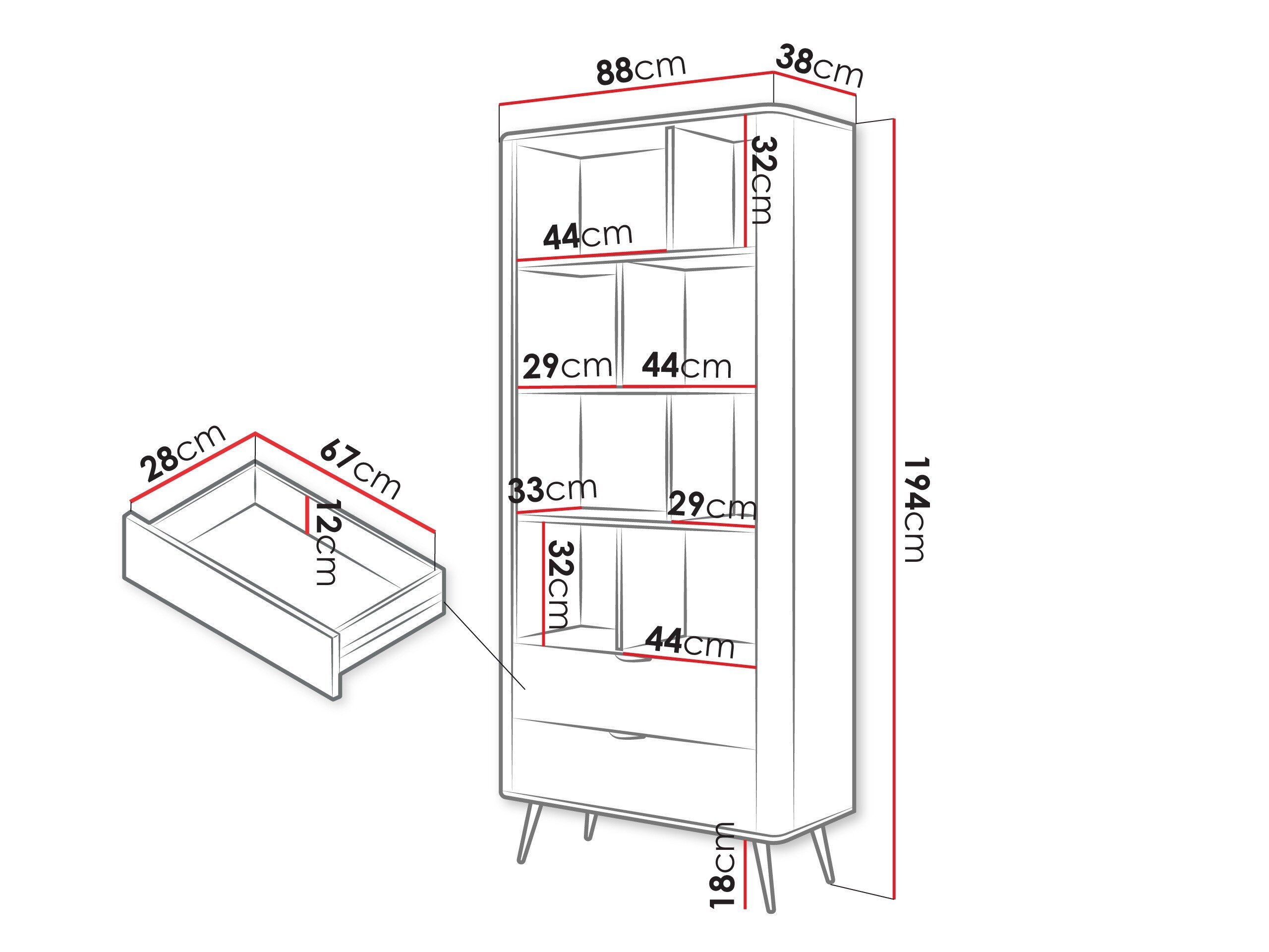 Reol Lectum (Grafit)