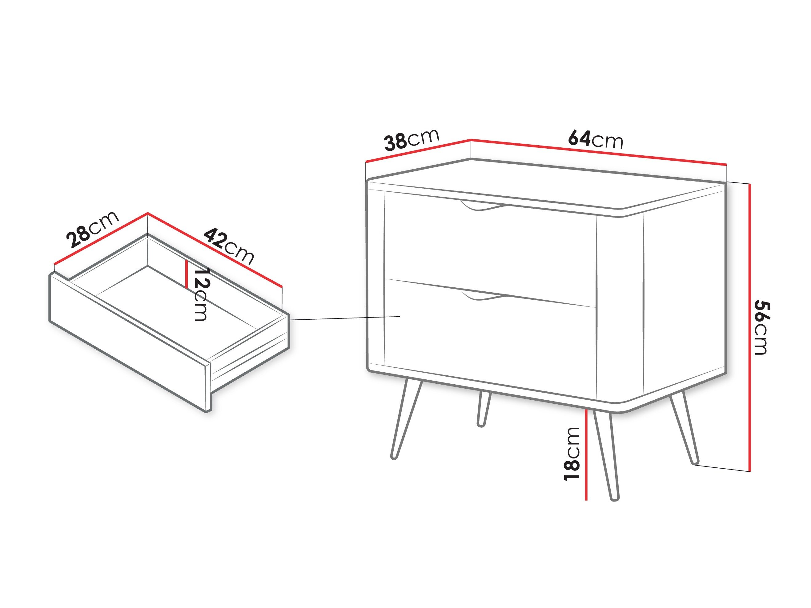 Sengebord Lectum (Grafit)