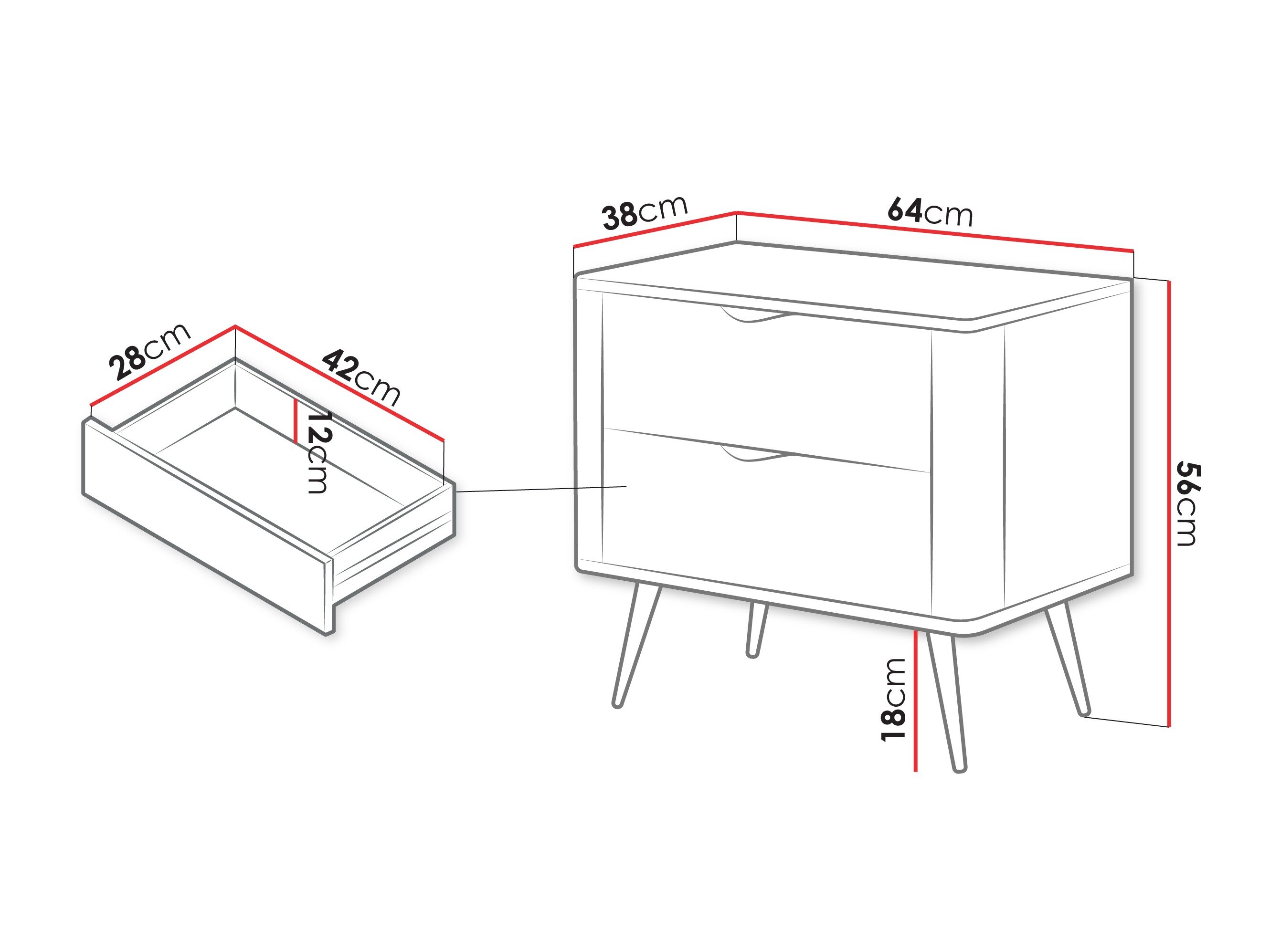 Sengebord Versoe 106 (Hvid)