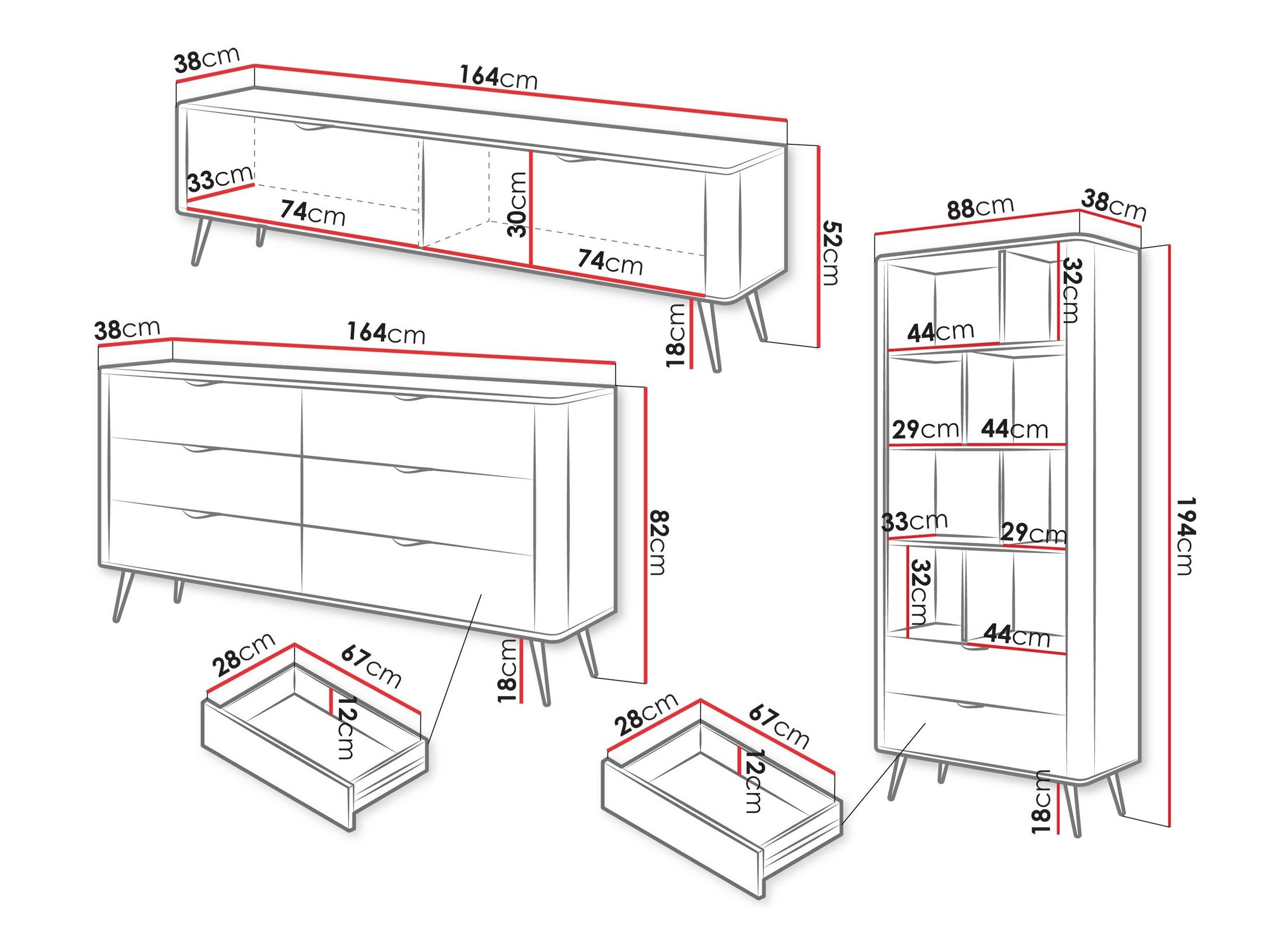 Stuemøbelsæt Lectum II (Grafit)