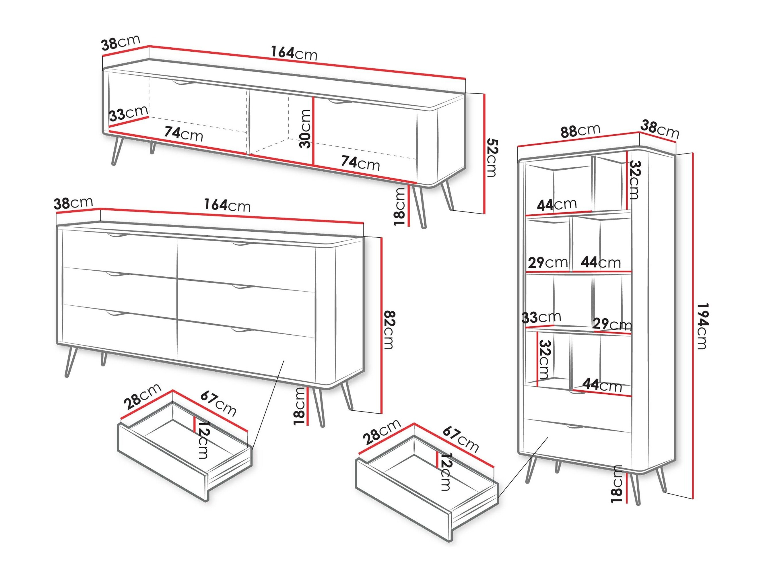Stuemøbelsæt Lectum II (Hvid)