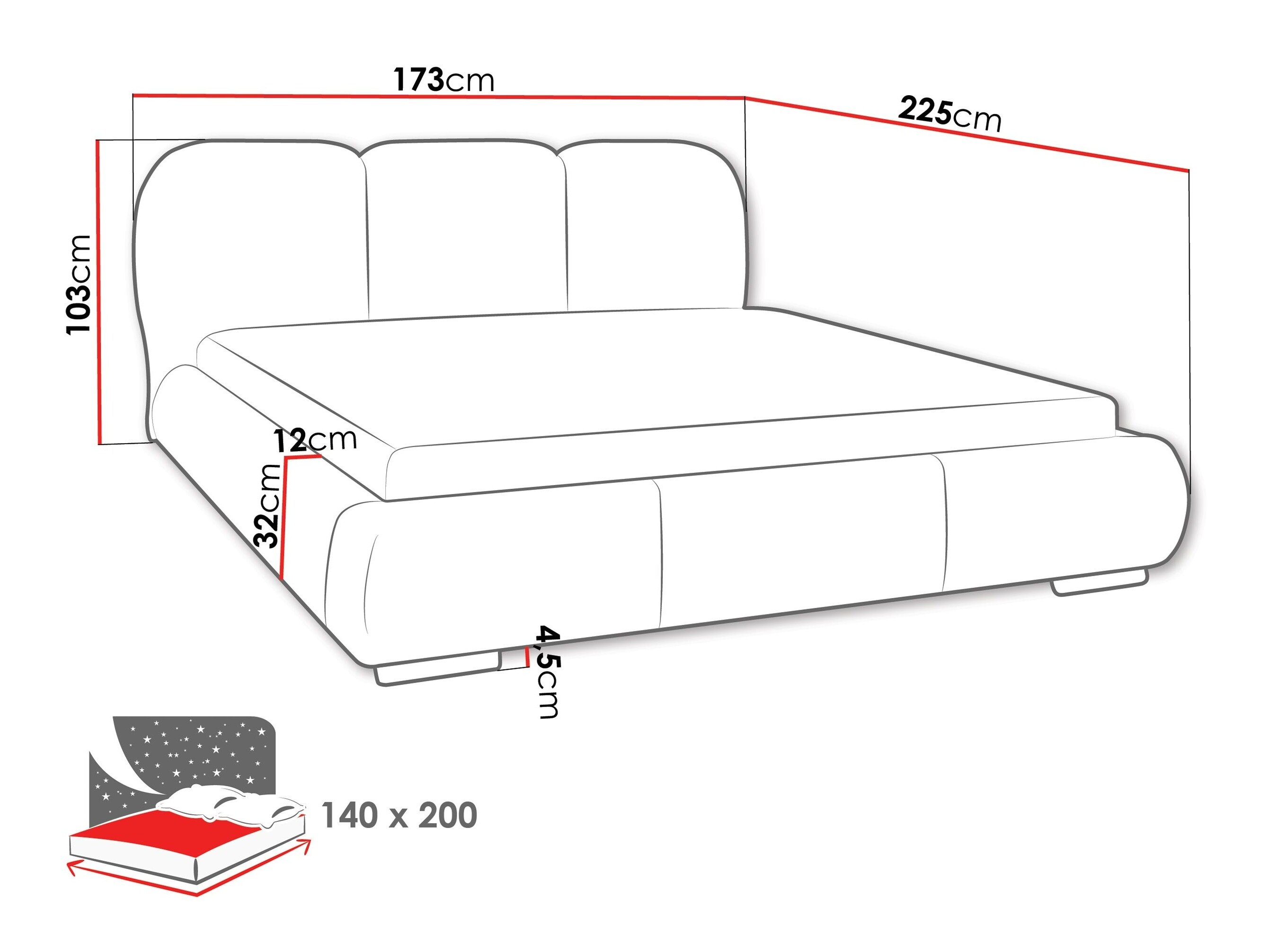 Bed TrendyNest Navium (Coral 15)
