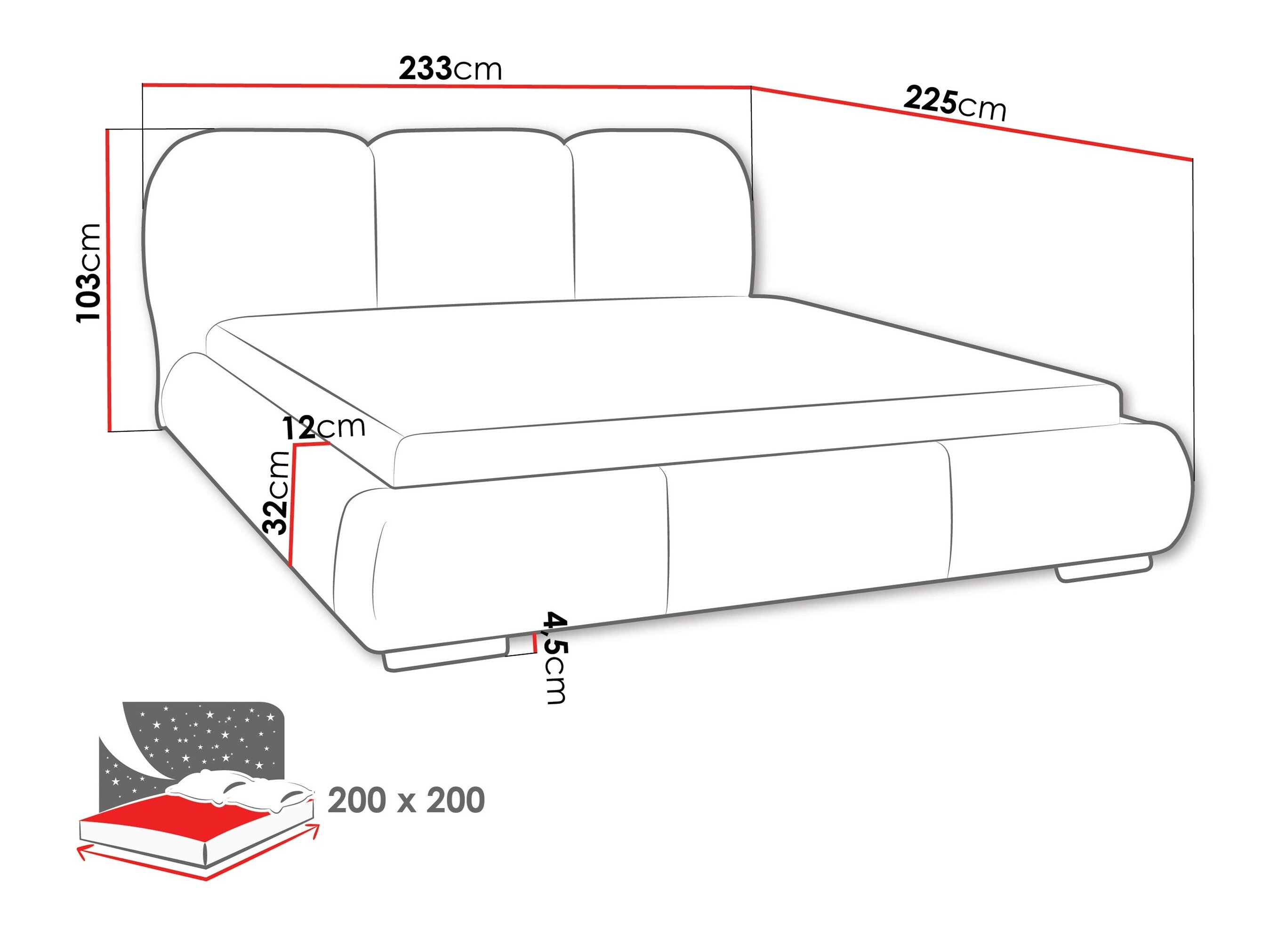 Bed TrendyNest Navium (Coral 15)